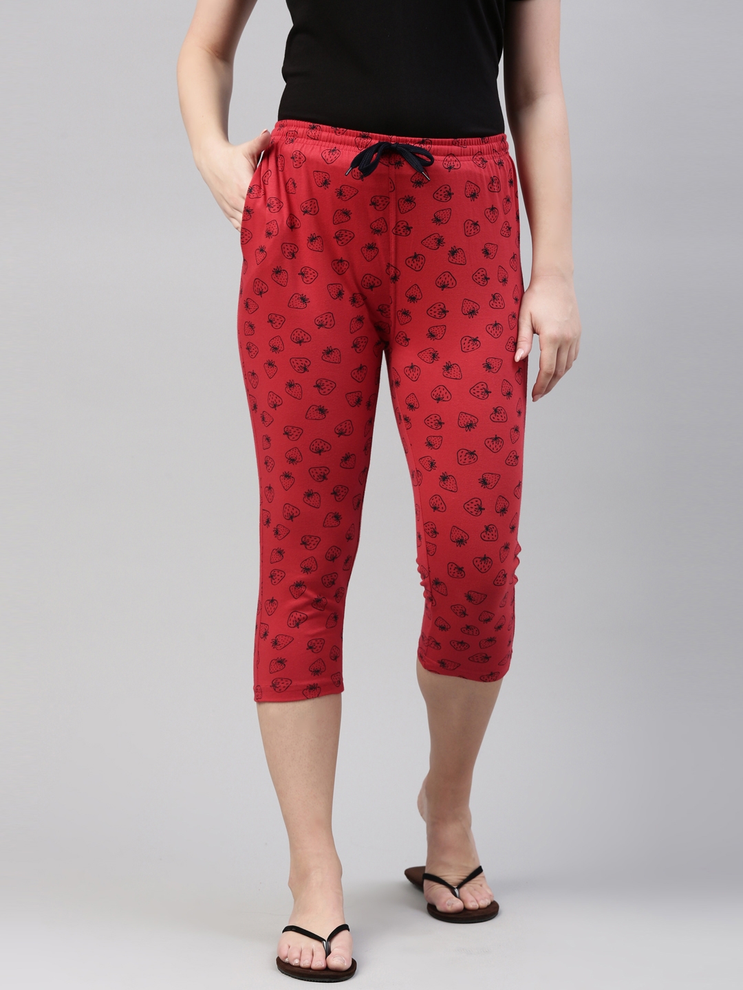 Kryptic | Kryptic Womens Casual 100% Cotton Printed Capris