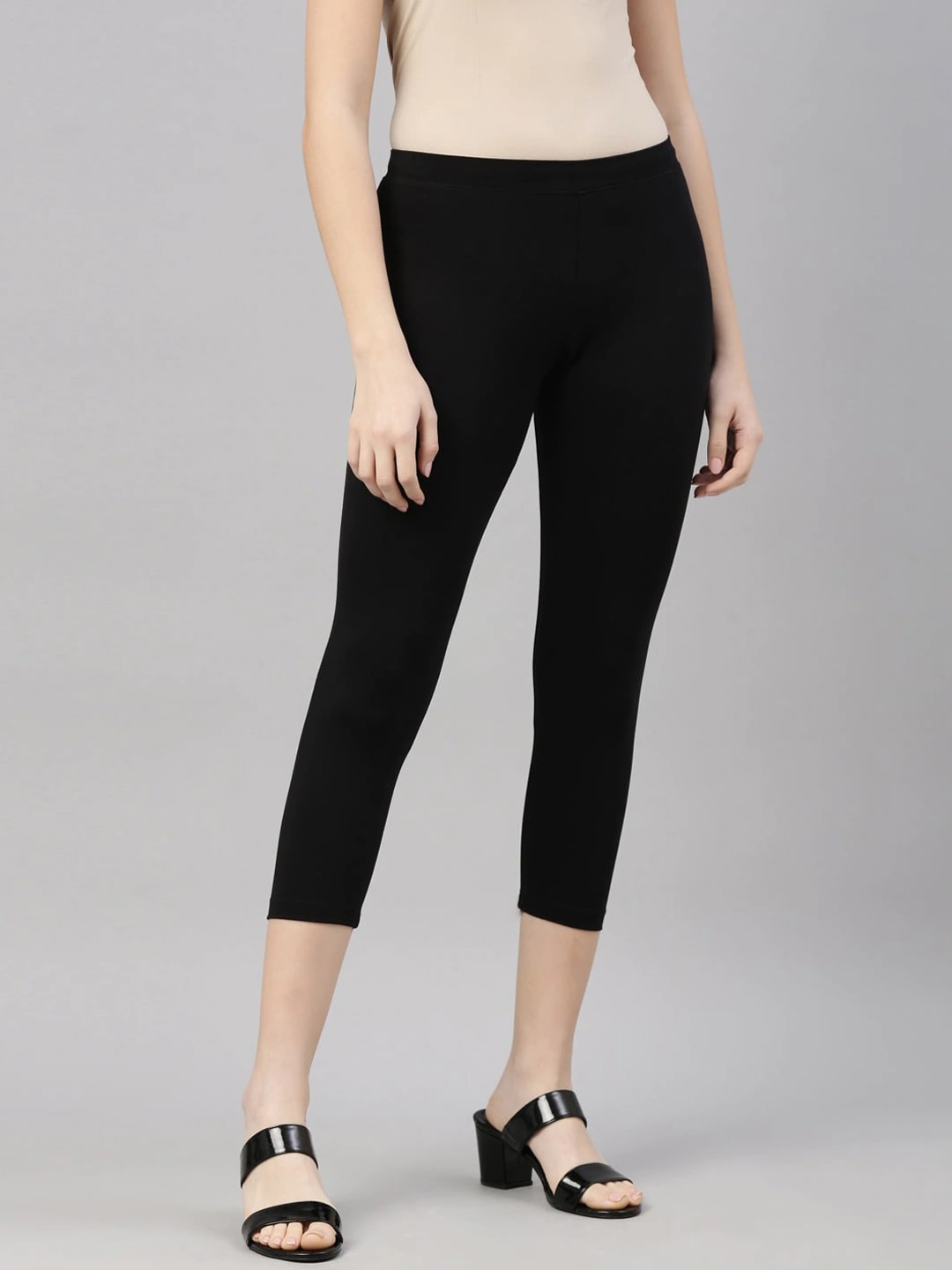 Kryptic | Kryptic womens cotton stretch solid mid ankle length legging
