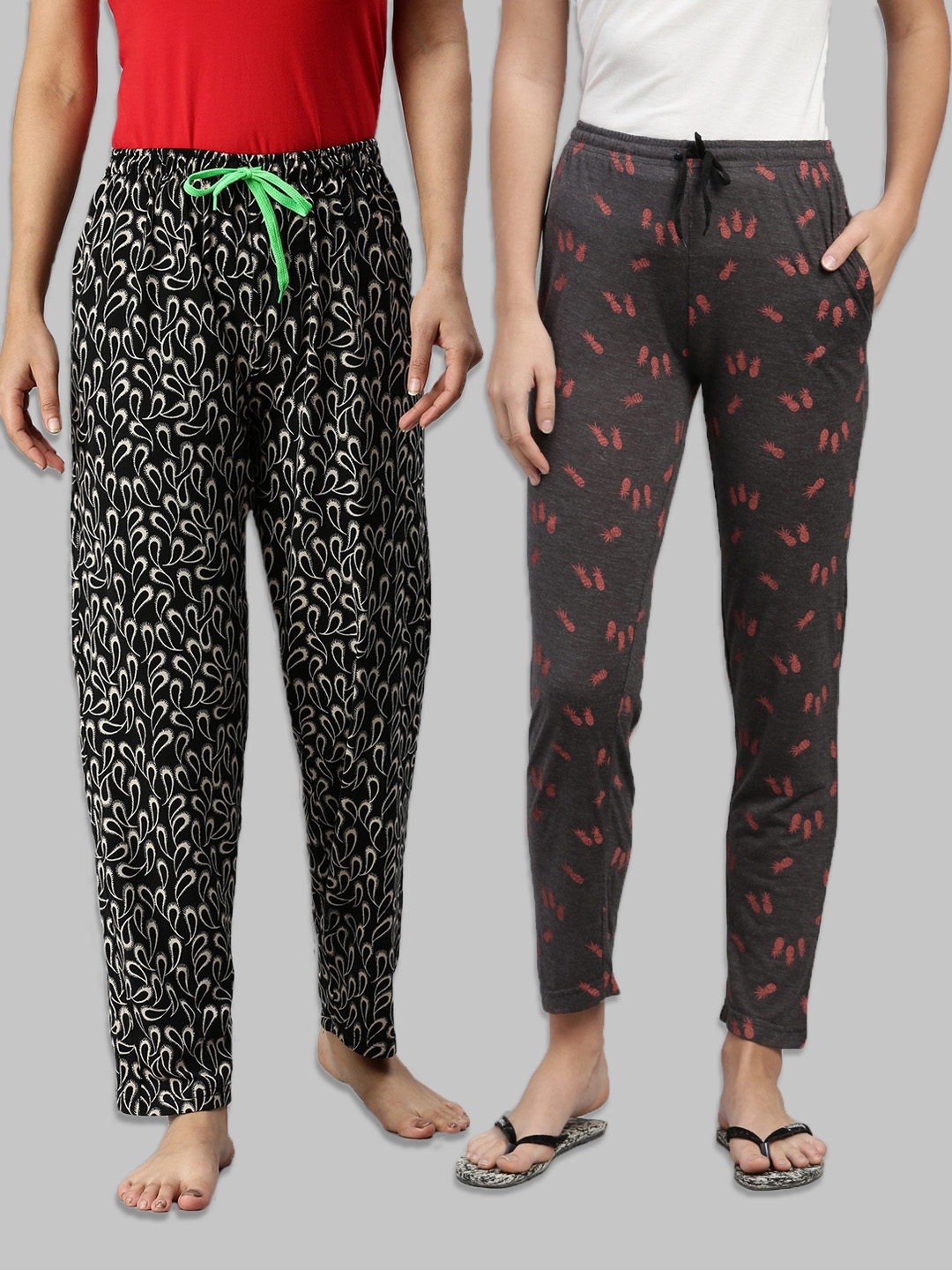 Kryptic | Kryptic Womens 100% Cotton Full Length Lounge Pants - Pack of 2