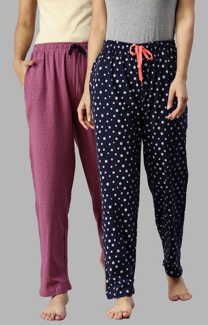 Kryptic | Navy & Pink Cotton Pyjamas - Pack of 2