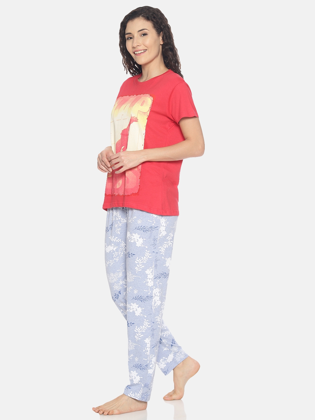 Kryptic | Pink & Aqua Cotton T-Shirt and Pyjama Set