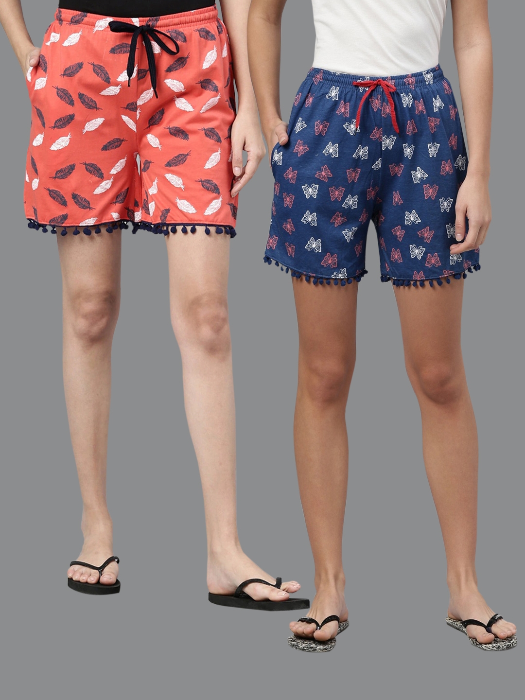Kryptic | Kryptic Women's 100% Cotton Printed Shorts - Pack of 2