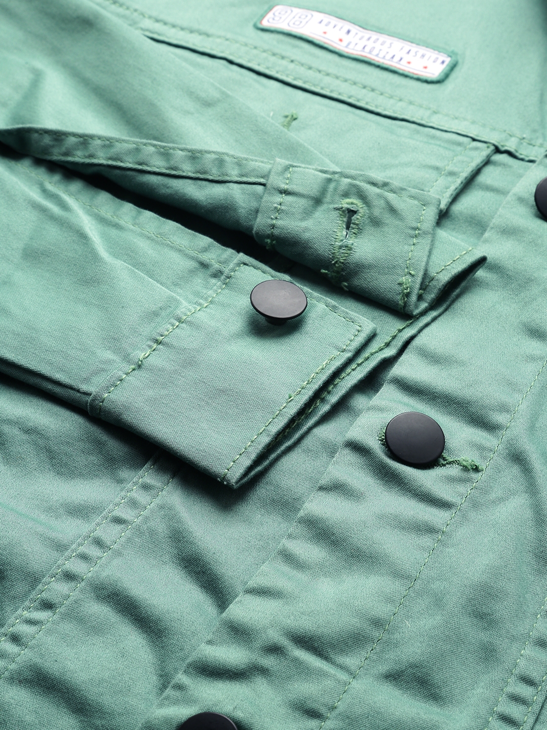 Men's Green Cotton Solid Casual Shirts