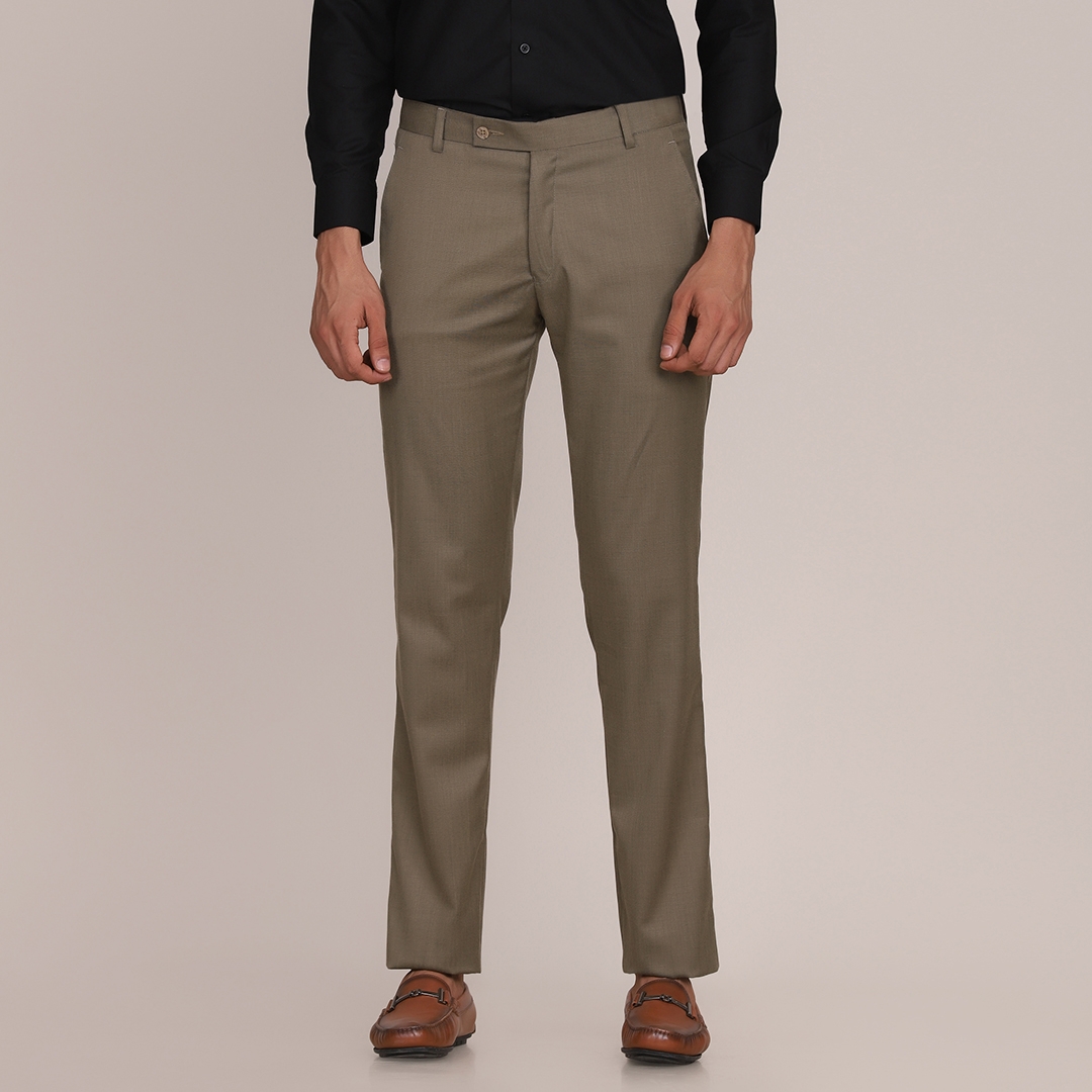TAHVO | TAHVO Men Brown Formal Trousers