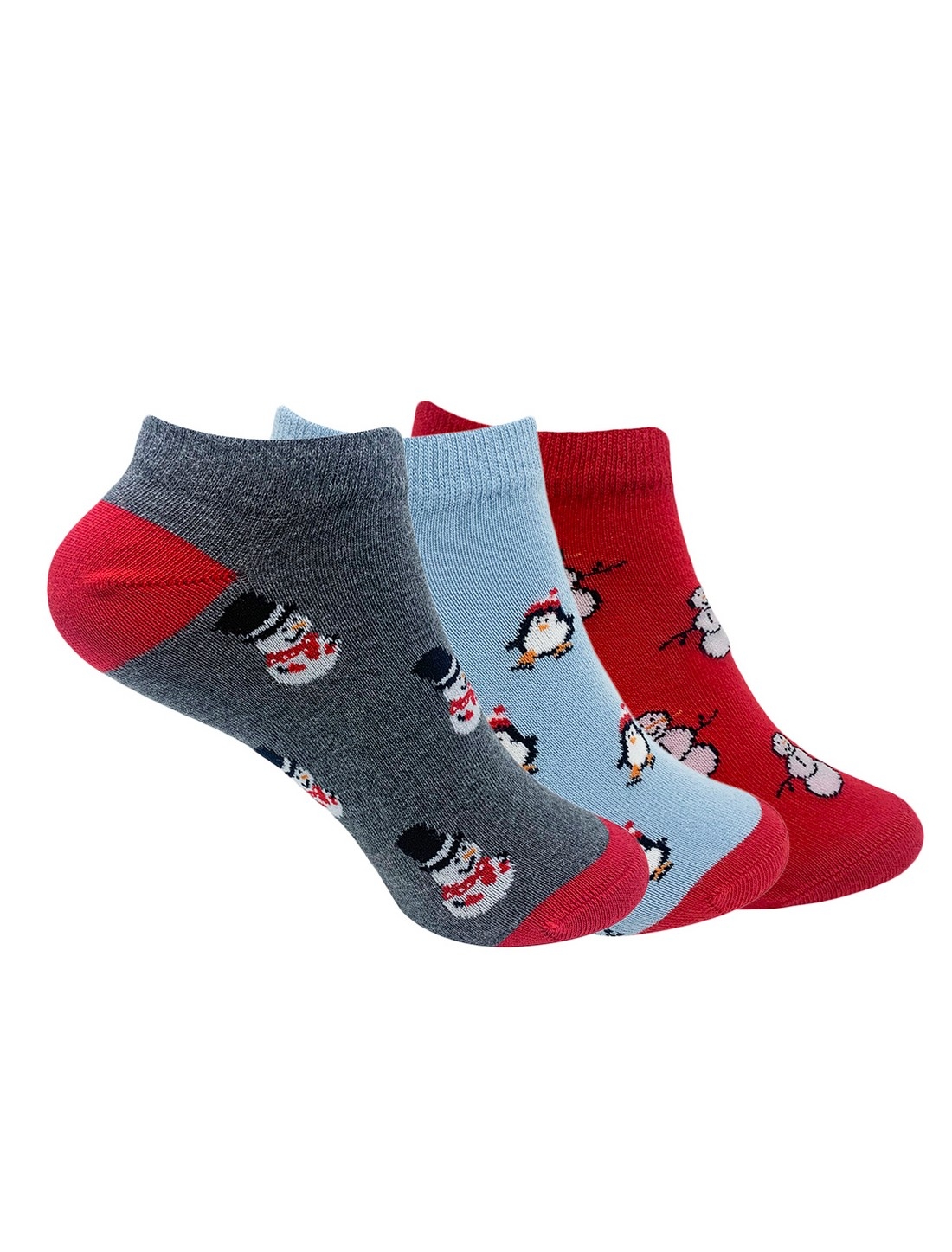 Mint & Oak | Mint & Oak Santa In Town Ankle Length Pack of 3 Socks for Women