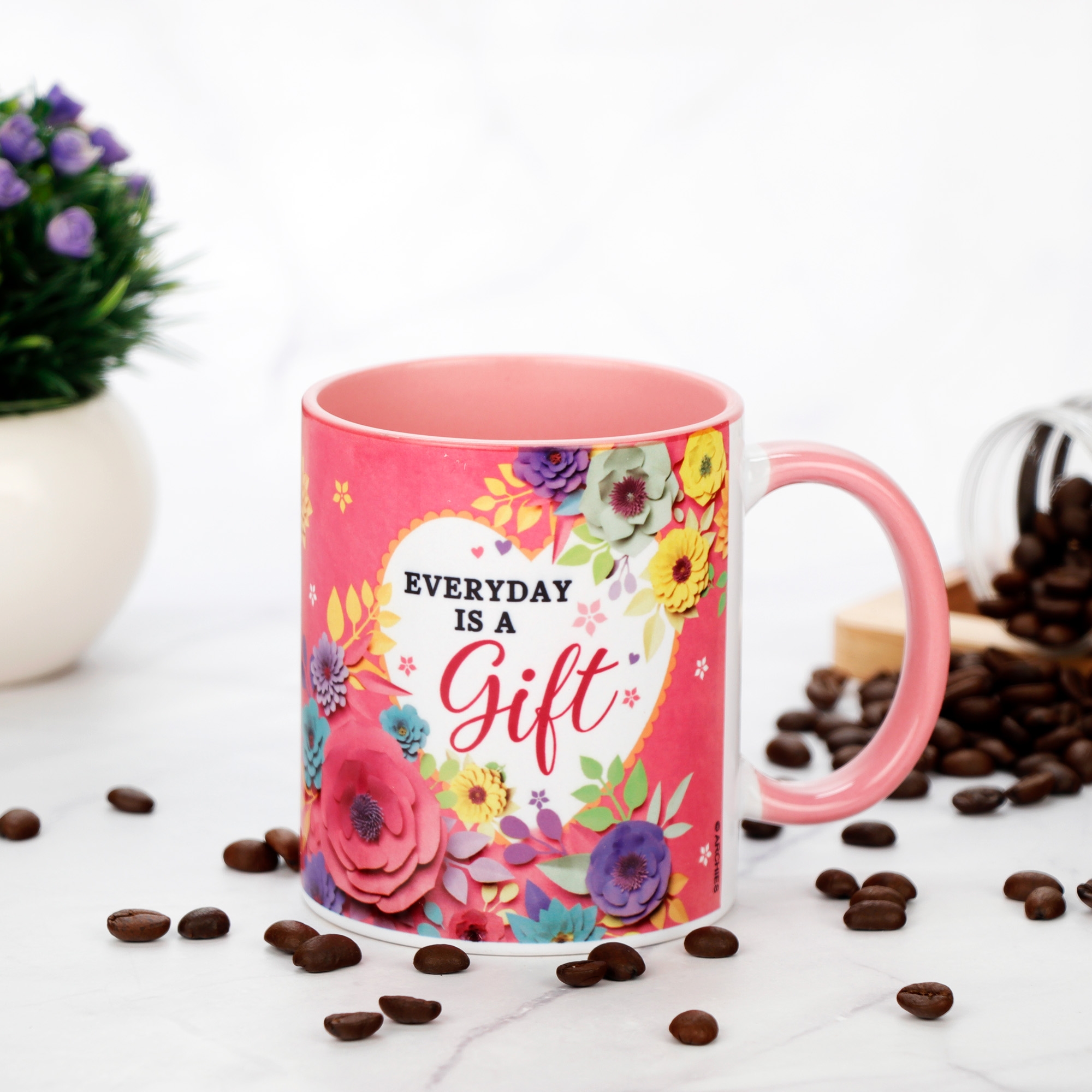 Archies | Archies KEEPSAKE MUG - EVERYDAY IS A GIFT Mug Coffee Cup White Printed Ceramic Gift  (12 x 11 x 9) (350 ml)