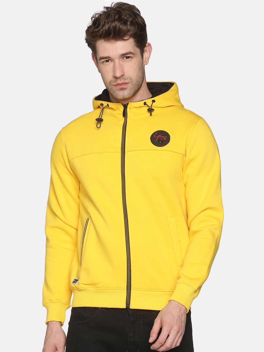 Showoff | Showoff Men'S Cotton Casual Yellow Sweatshirt