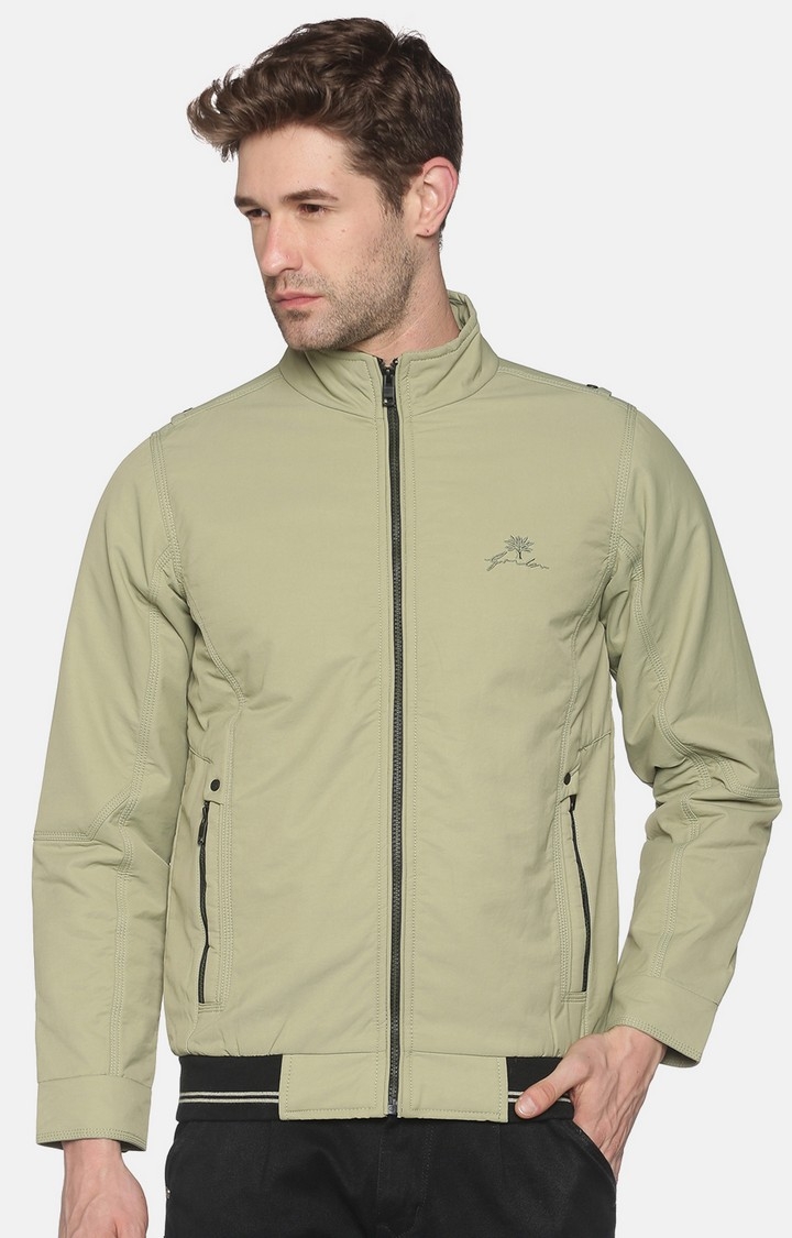 Showoff Men's Casual Light Green Solid Jacket