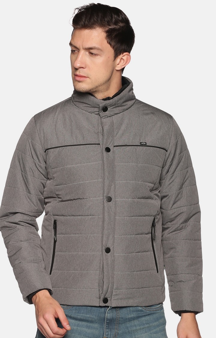 Showoff Men's Casual Grey Solid Jacket
