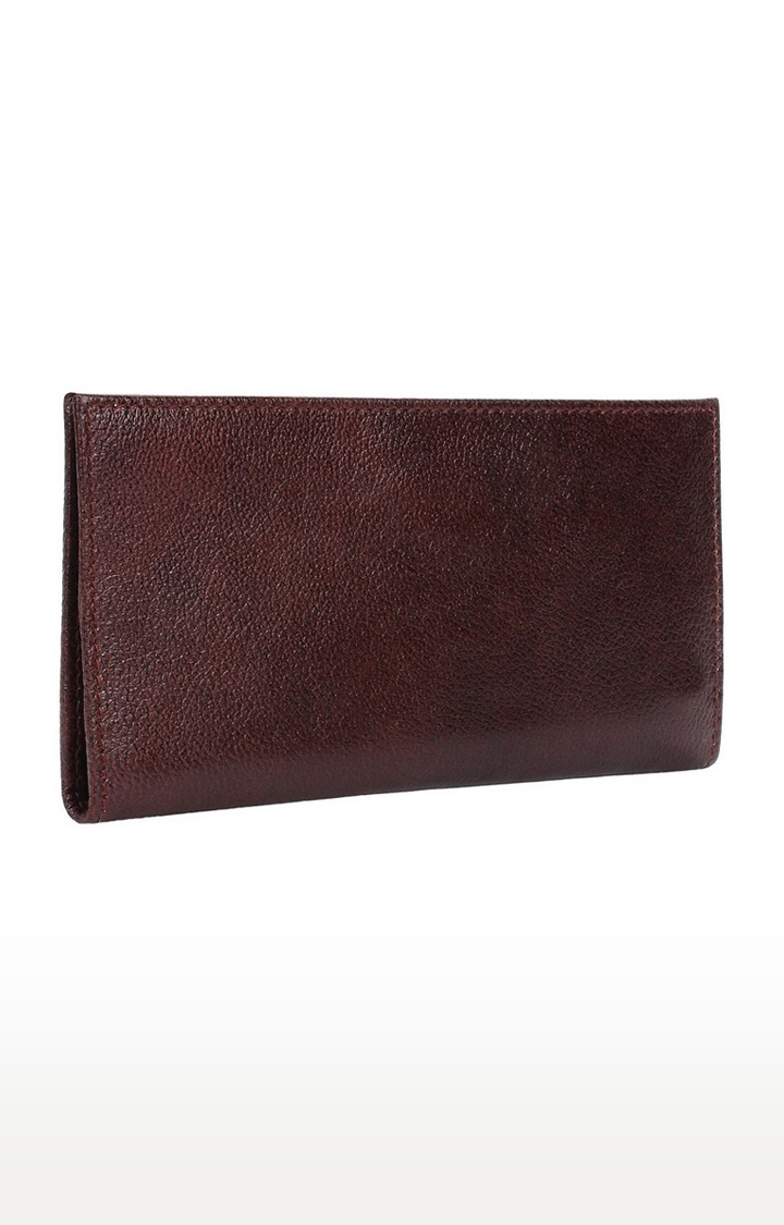 CREATURE Brown Stylish Genuine Leather Clutch for Women