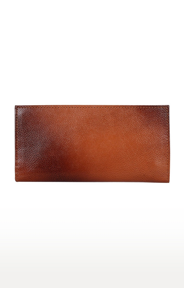CREATURE Tan Stylish Genuine Leather Clutch for Women