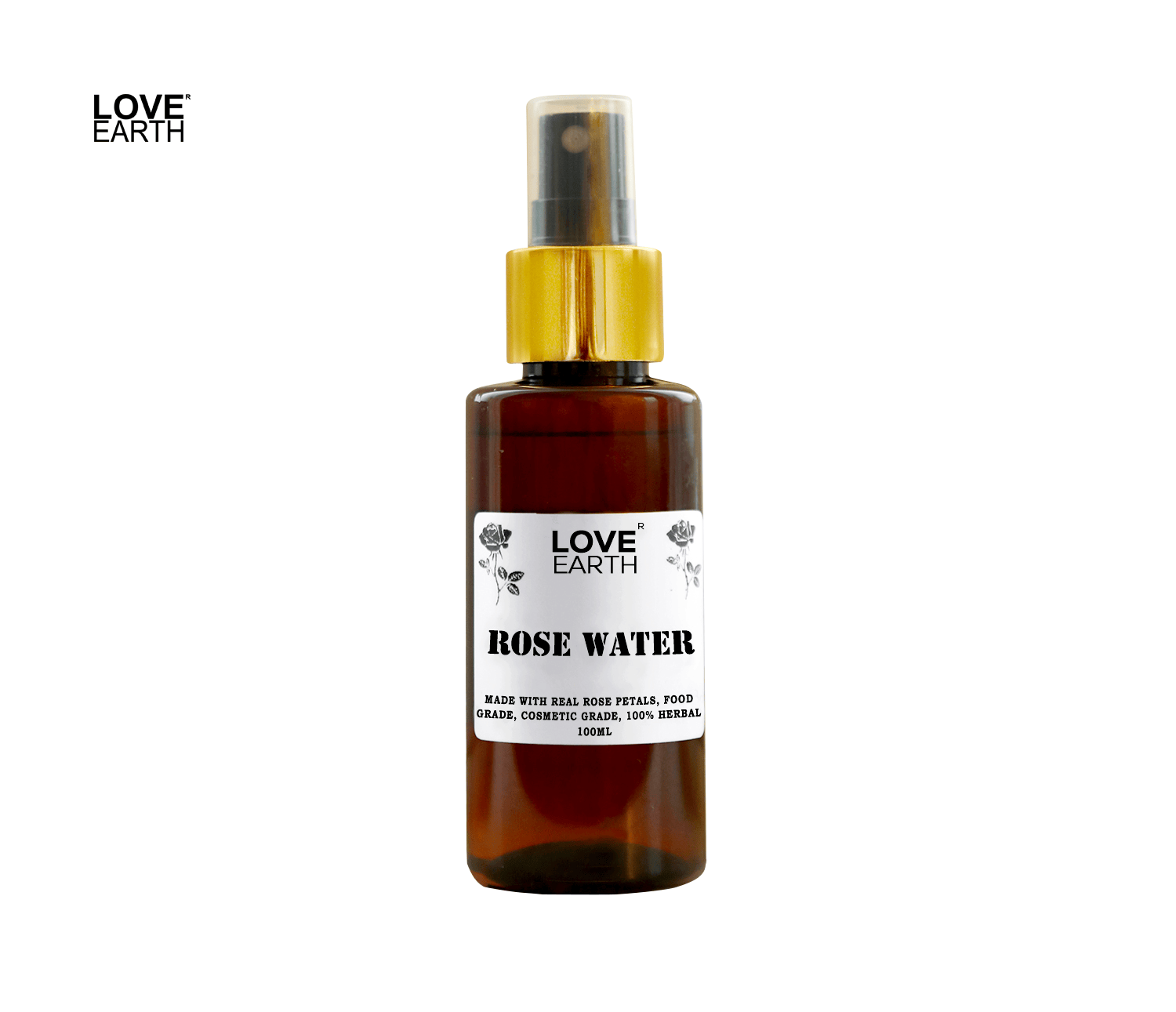 LOVE EARTH | Love Earth Rose Water Gulab Jal Face Mist Toner with Real Rose Petals & Extracts for Skin Hydration and Natural Glow 100ml