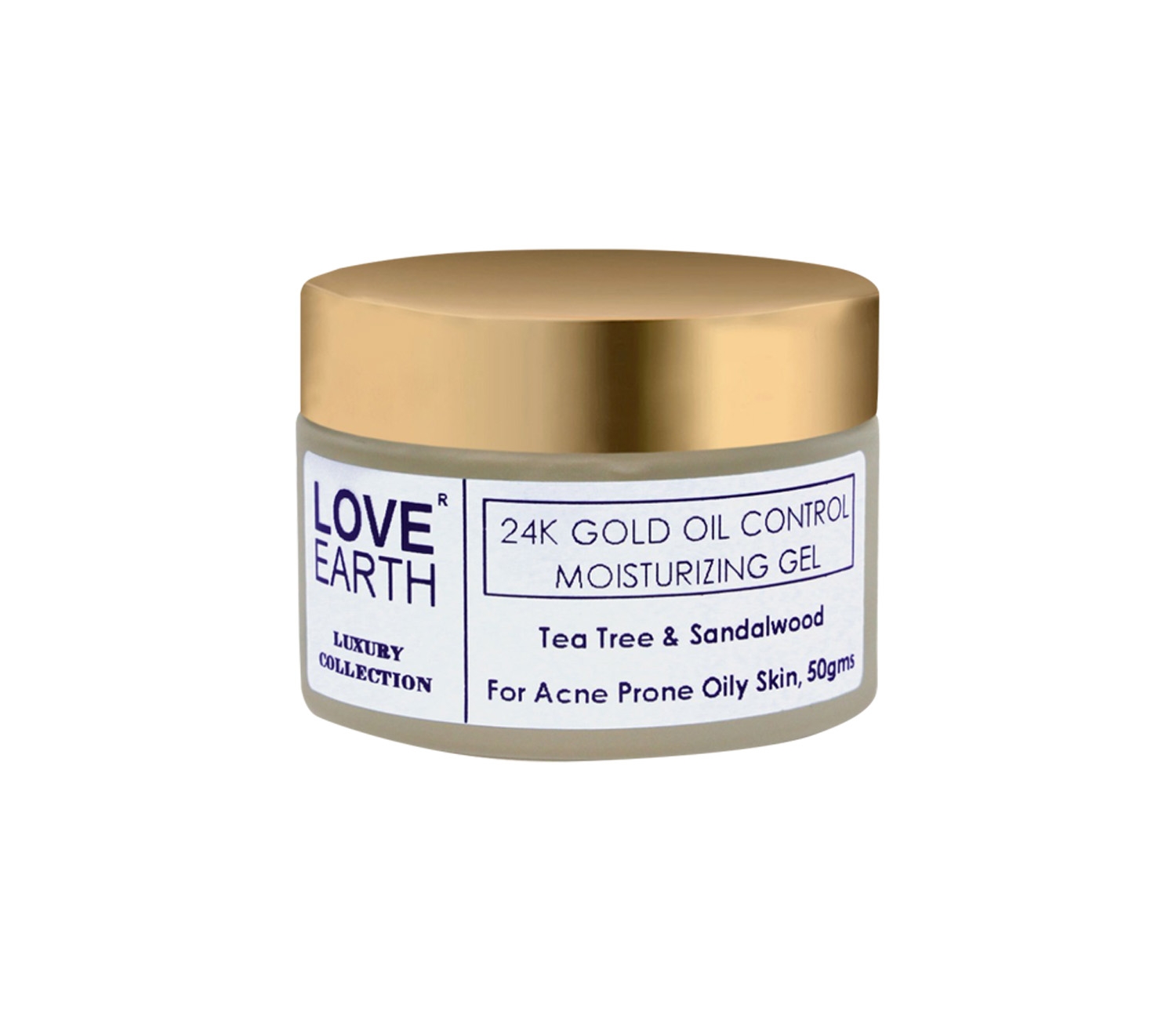 LOVE EARTH | Love Earth 24K Gold Oil Control Moisturizing Gel With Aloe Vera & Sandalwood Extract For Sensitive & Acne-Prone Skin Suitable For All Skin Types 50gm