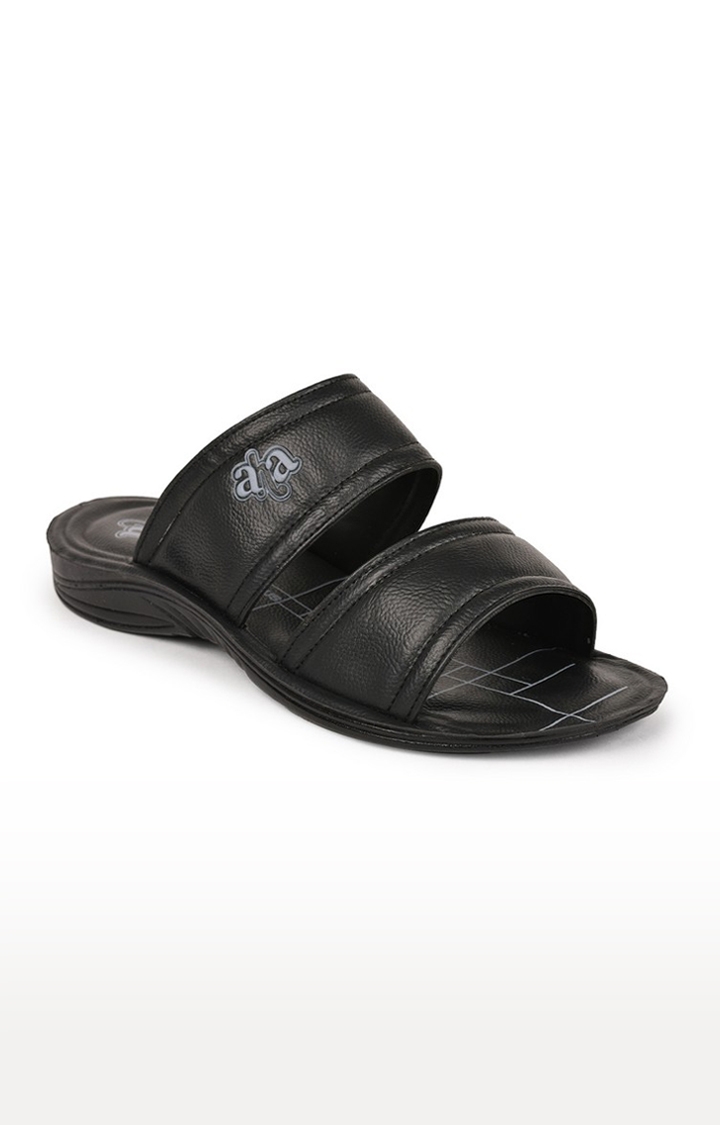A-HA by Liberty Men's Black Slip-on Sandals