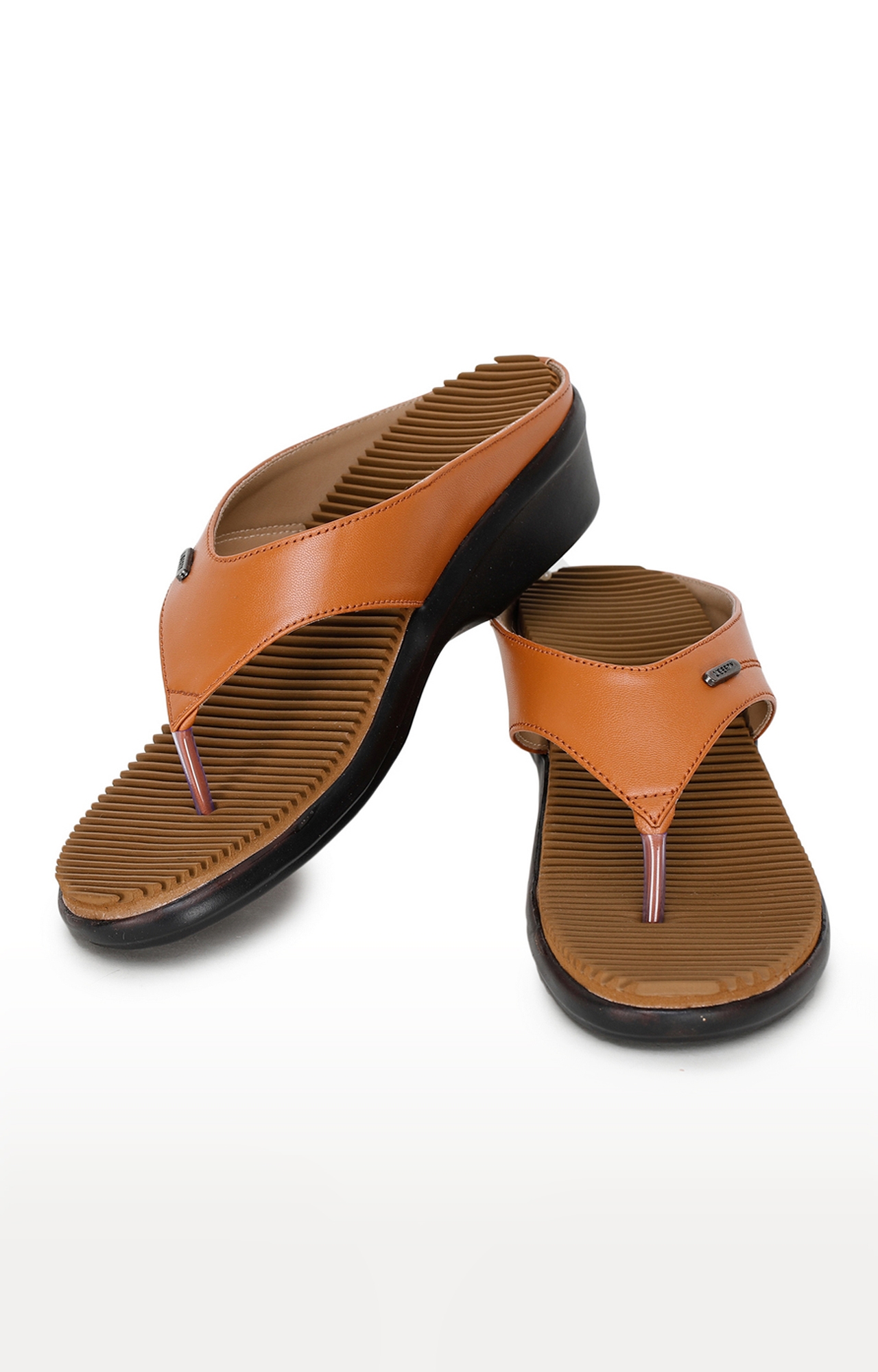 Senorita by Liberty Women Tan Heel Sandals