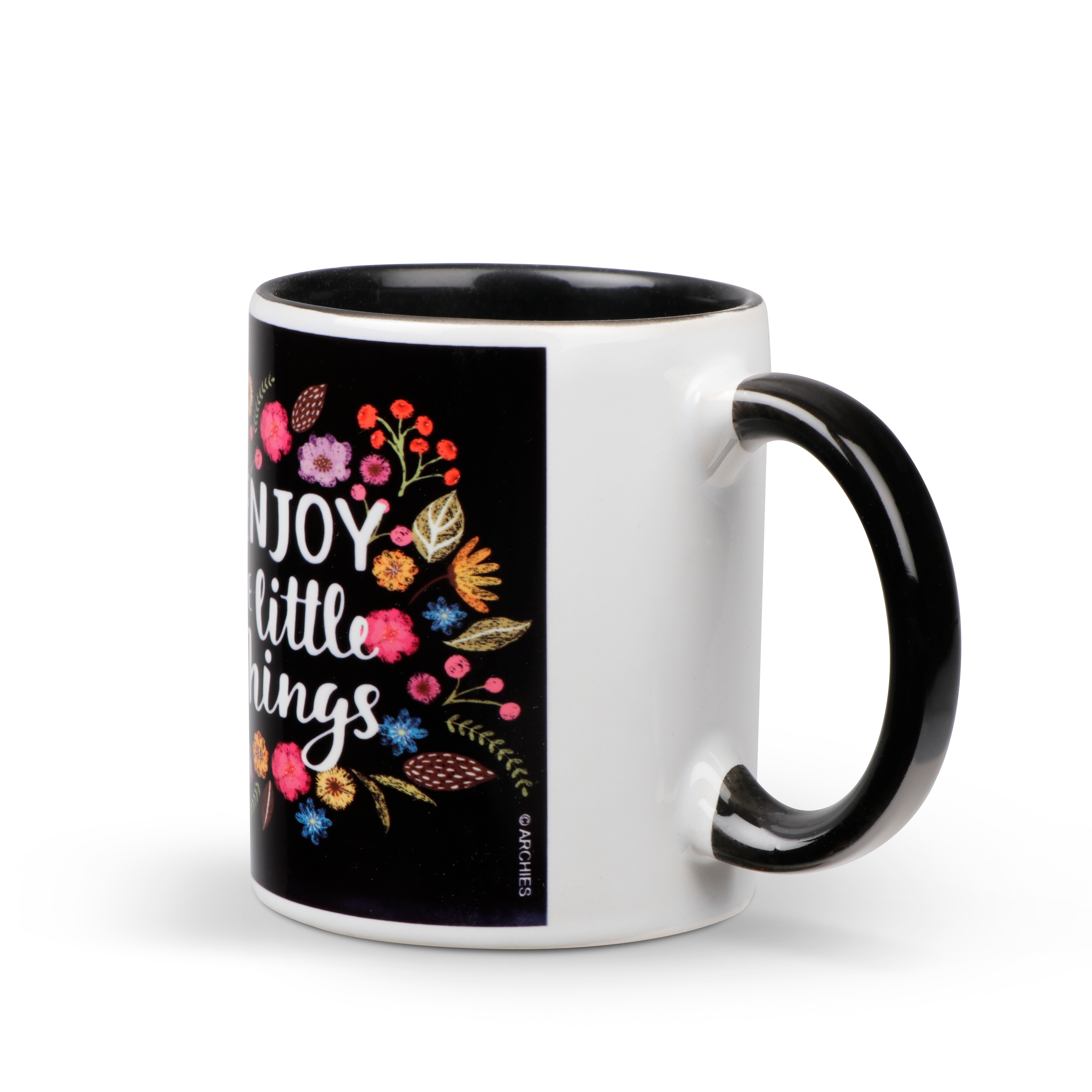Archies KEEPSAKE MUG - ENJOY THE LITTLE THINGS Mug Coffee Cup White Printed  Ceramic Gift (12 x 11 x 9) (350 ml)