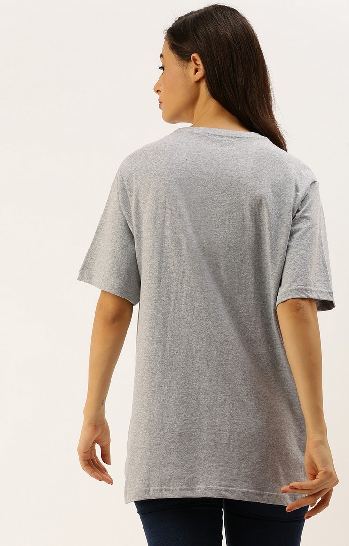 Dillinger | Dillinger Women Grey Oversized Printed T-Shirt 3