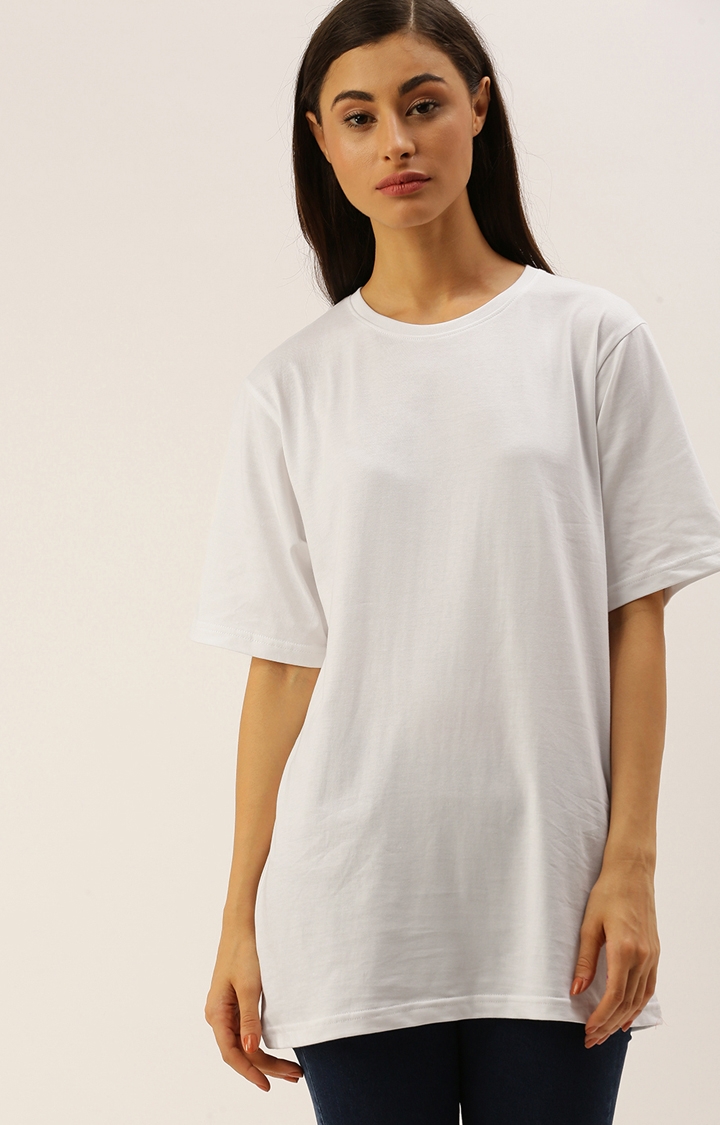 Dillinger | Dillinger Women White Printed Oversized T-Shirt