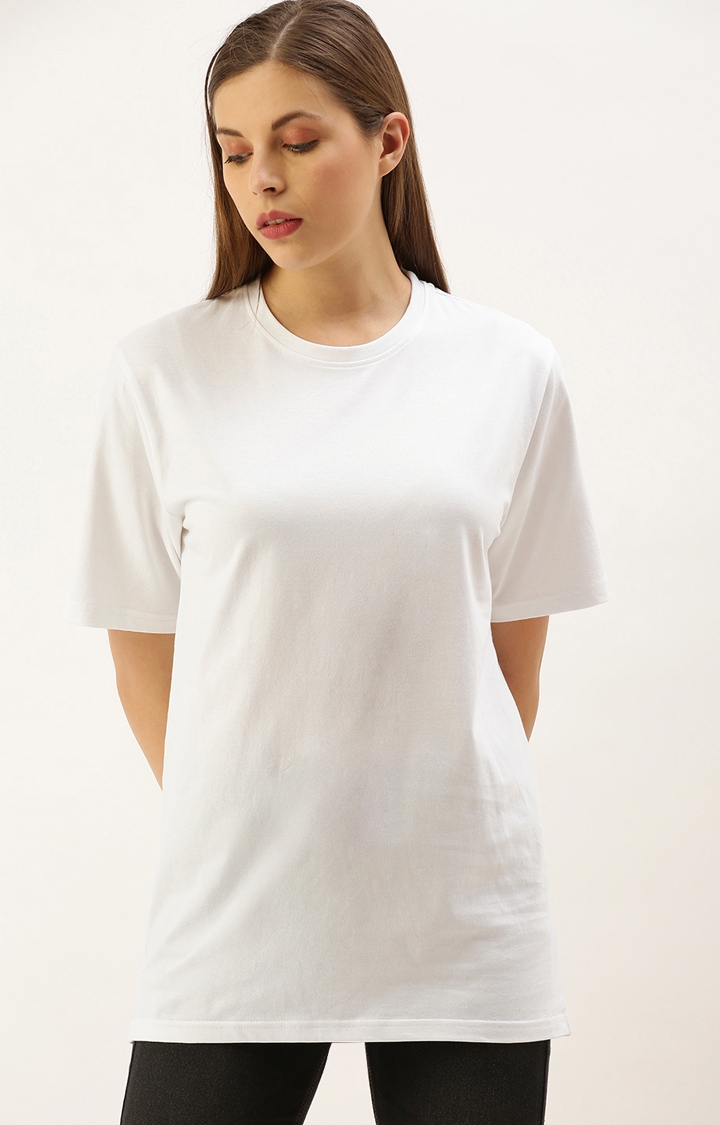 Dillinger | Dillinger Women White Graphic Printed Oversized T-Shirt