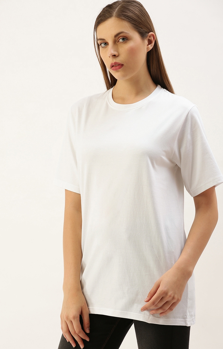 Dillinger | Dillinger Women White Graphic Printed Oversized T-Shirt 3