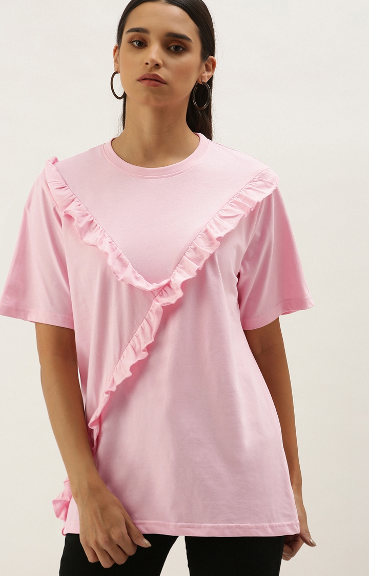 Dillinger | Dillinger Women Pink Solid T-Shirt