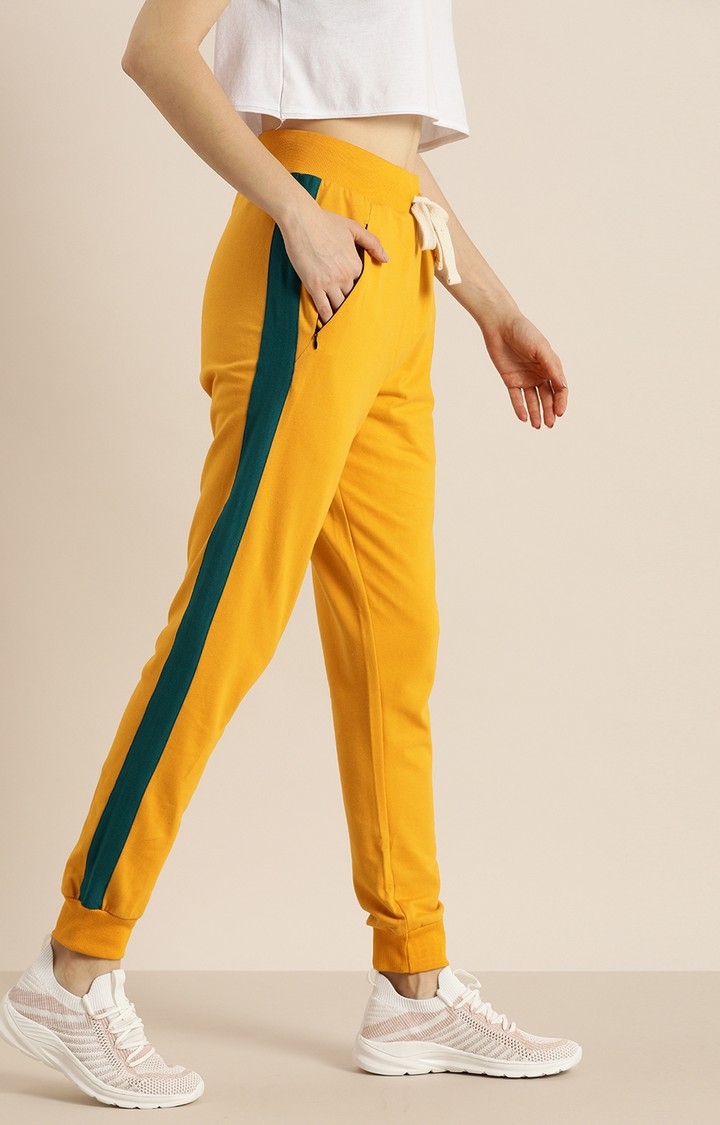 Dillinger | Dillinger Women Yellow Solid Joggers 2