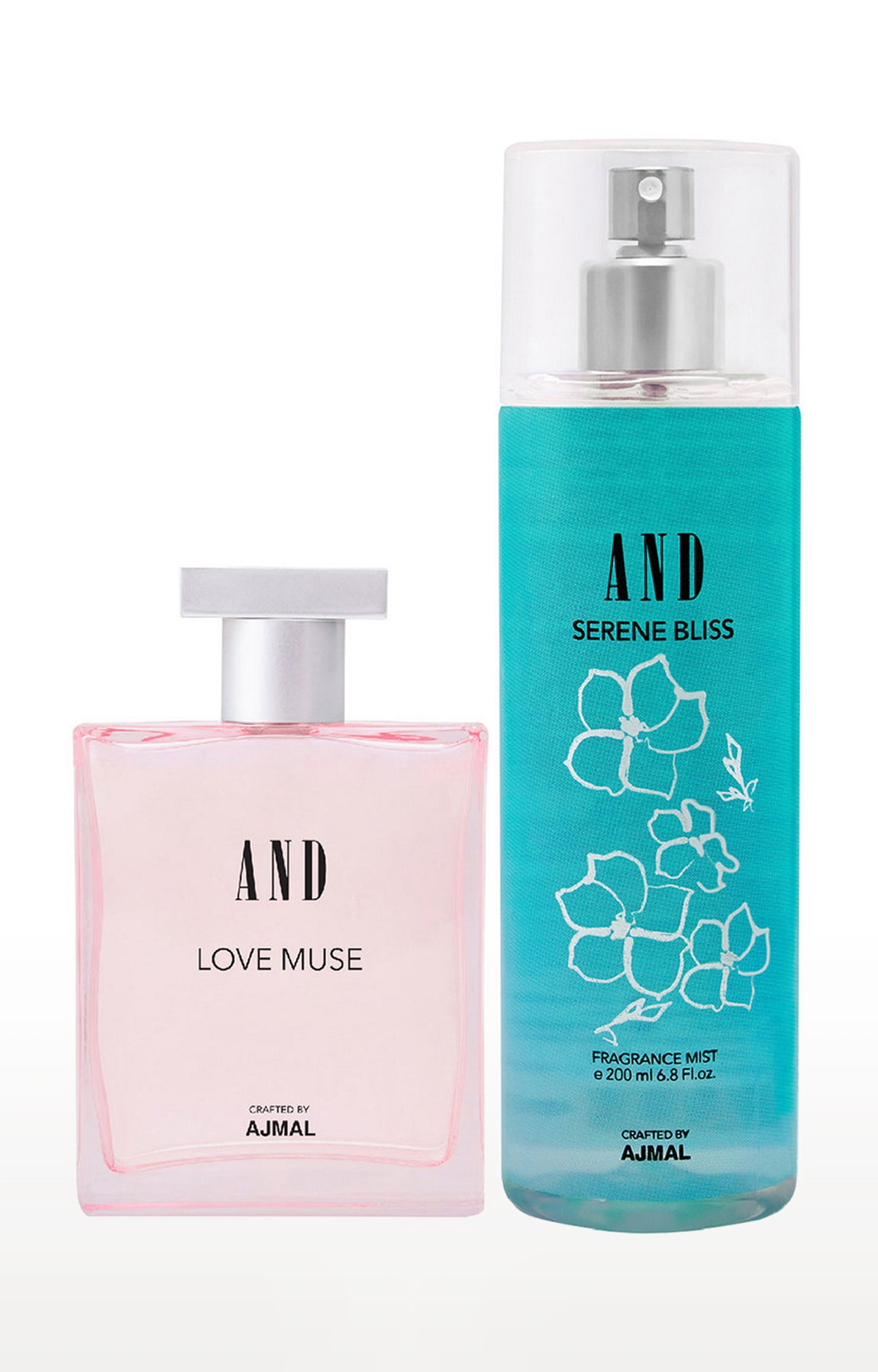 AND Love Muse Eau De Parfum 50ML & Serene Bliss Body Mist 200ML Pack of 2 for Women Crafted by Ajmal 