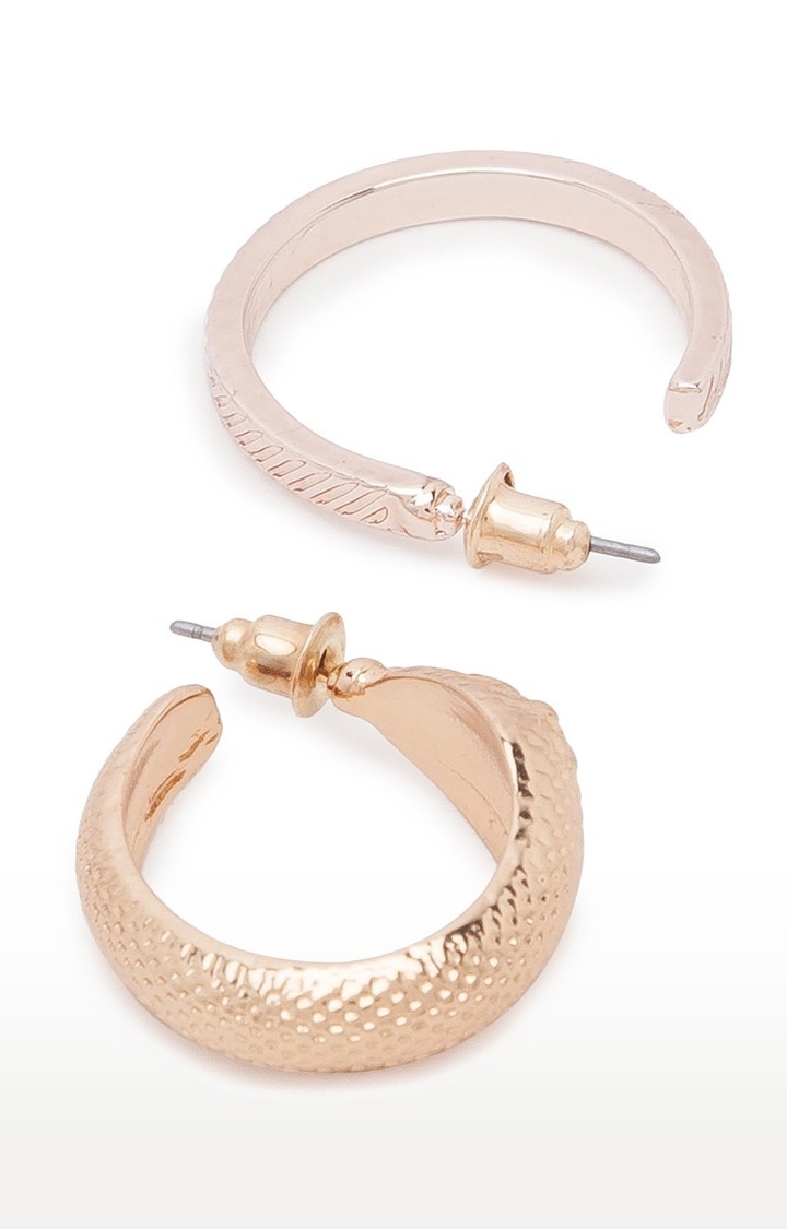 Lilly & sparkle | Lilly & Sparkle Alloy Gold Toned Circular Hoops Earrings for Women - Set Of 3