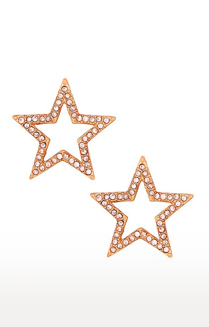 Lilly & sparkle | Lilly & Sparkle Gold Toned Crystal Studed Star Shaped Stud Earrings