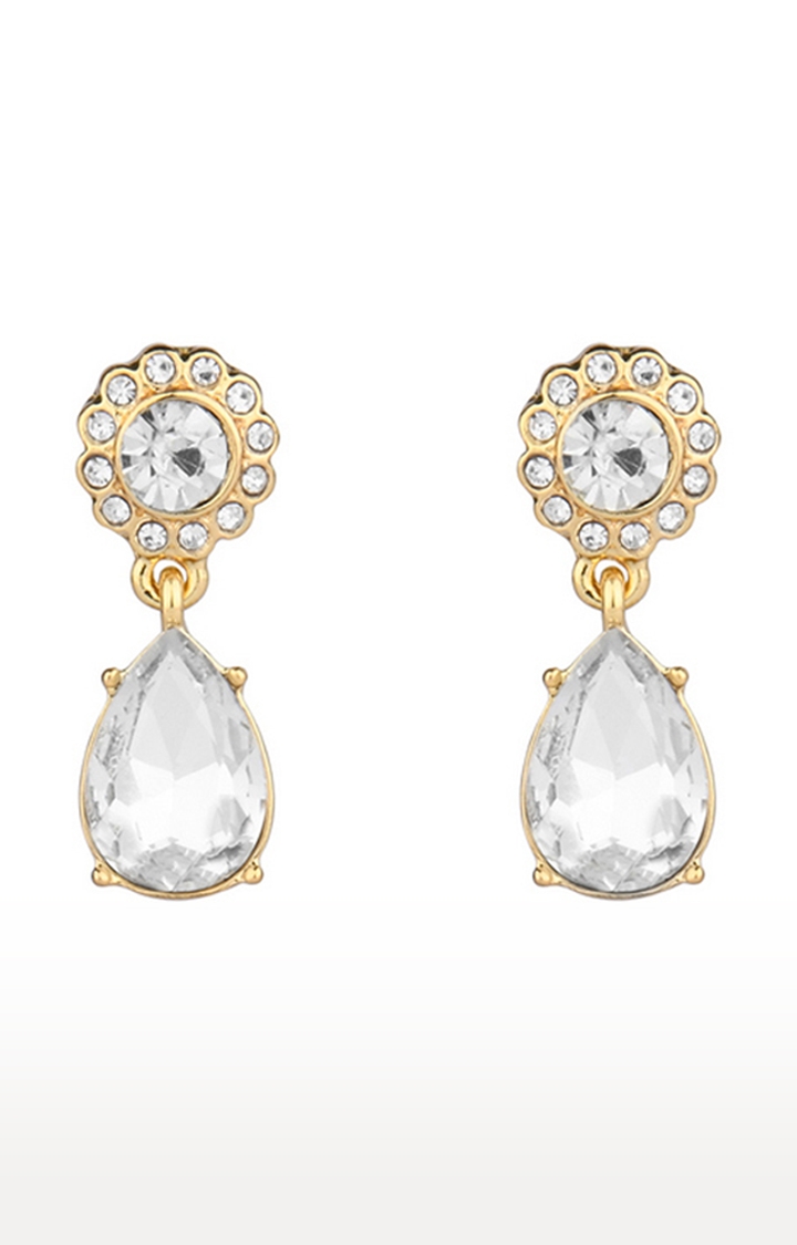 Lilly & sparkle | Lilly & Sparkle Gold Toned Crystal And Stone Studded Dangler Earrings