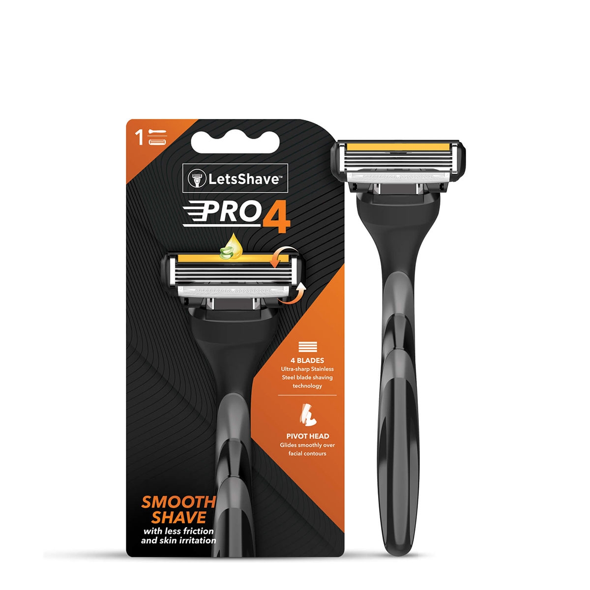 LetsShave | LetsShave Pro 4 Shaving Razor for Men - Pro 4 Blade + Razor Handle