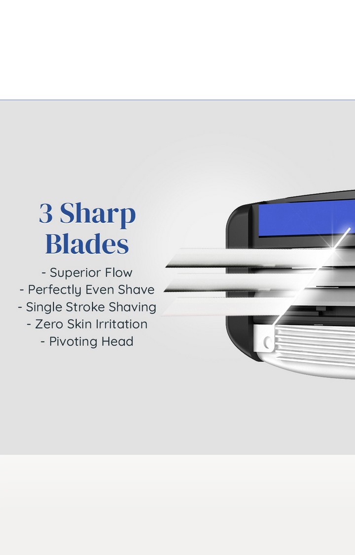 LetsShave Pro 3 Razor Trial Kit for Men - Pro 3 Blade + Razor Handle + Shave Foam - 200 gm