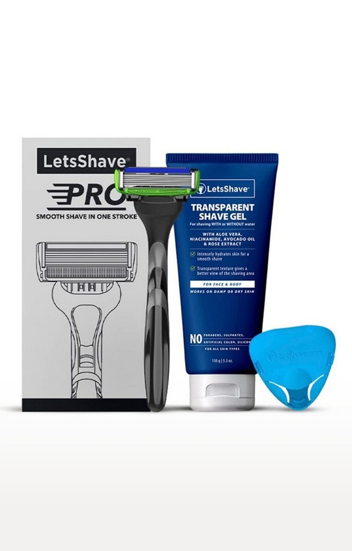 LetsShave | LetsShave Pro 6 Sensitive Razor Trial Kit for Men - Pro 6 Sensitive Blade + Razor Handle + Shave Gel