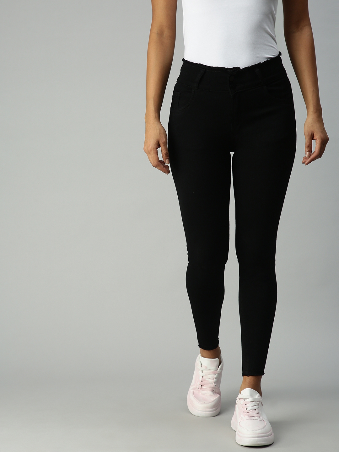 Showoff | Showoff Women's Skinny Fit Clean Look Black Jeans