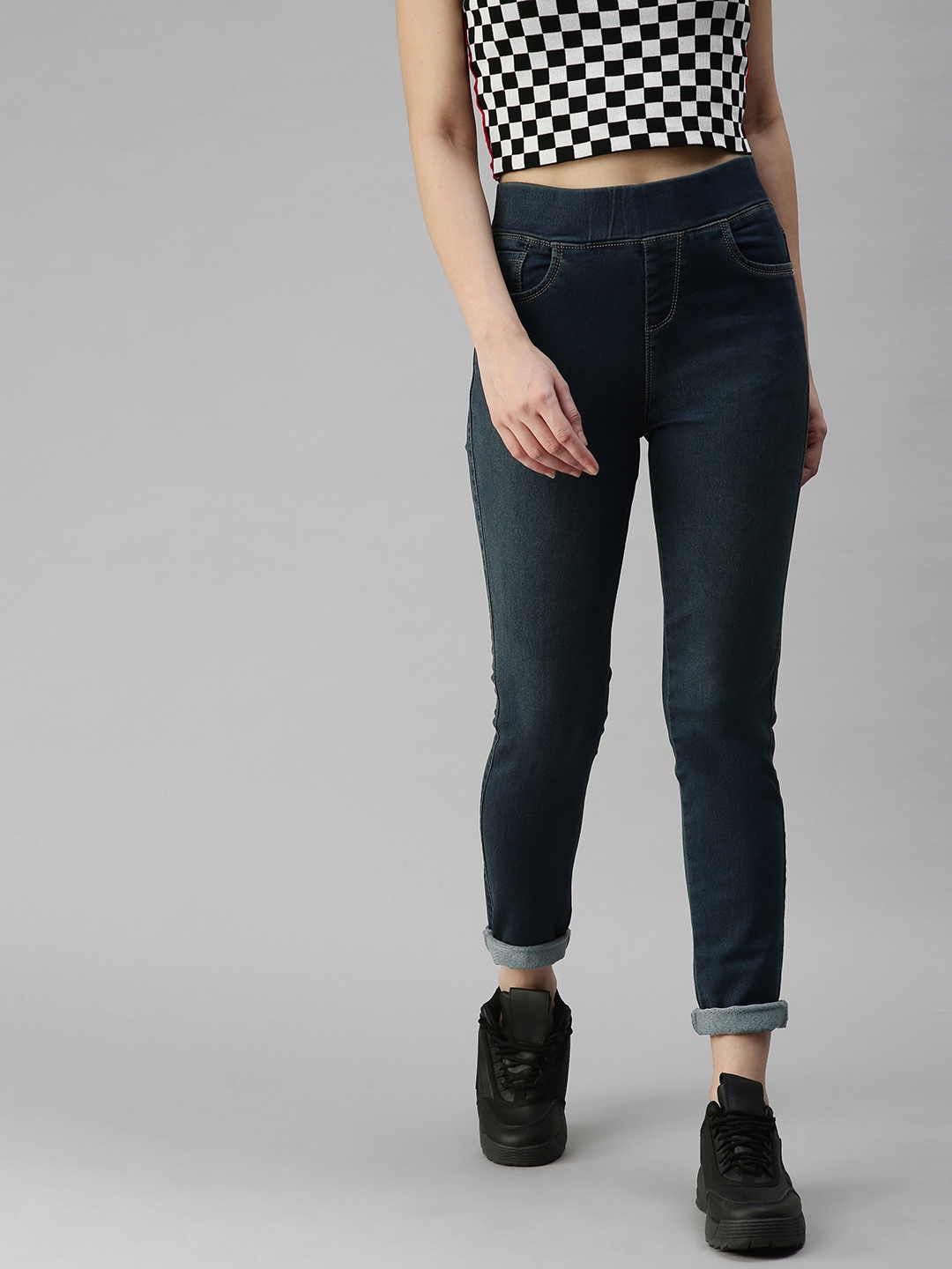 Showoff | Showoff Women's Skinny Fit Clean Look Blue Jeans