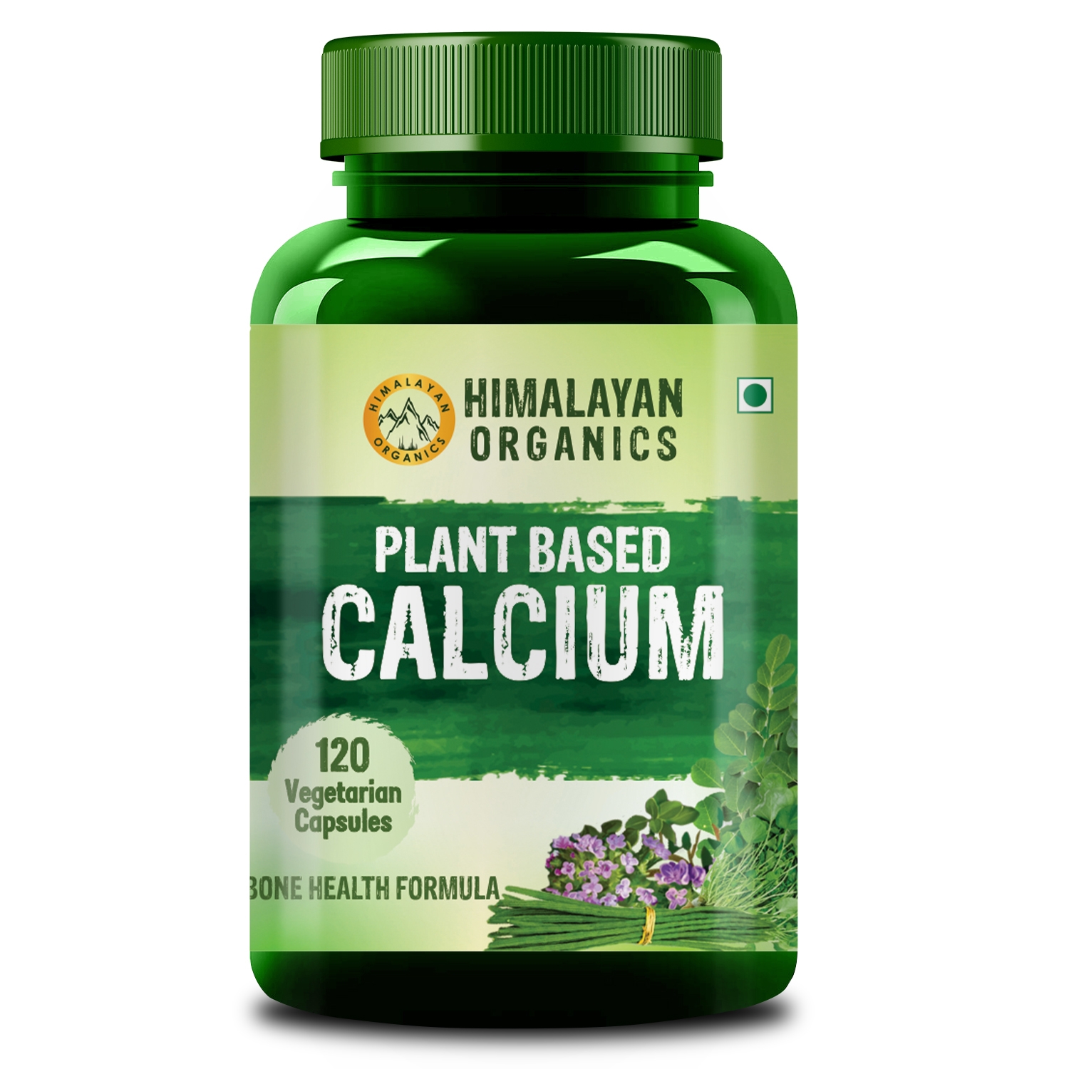 Himalayan Organics Plant Based Calcium for Bone Health- 120 Vegetarian Capsules