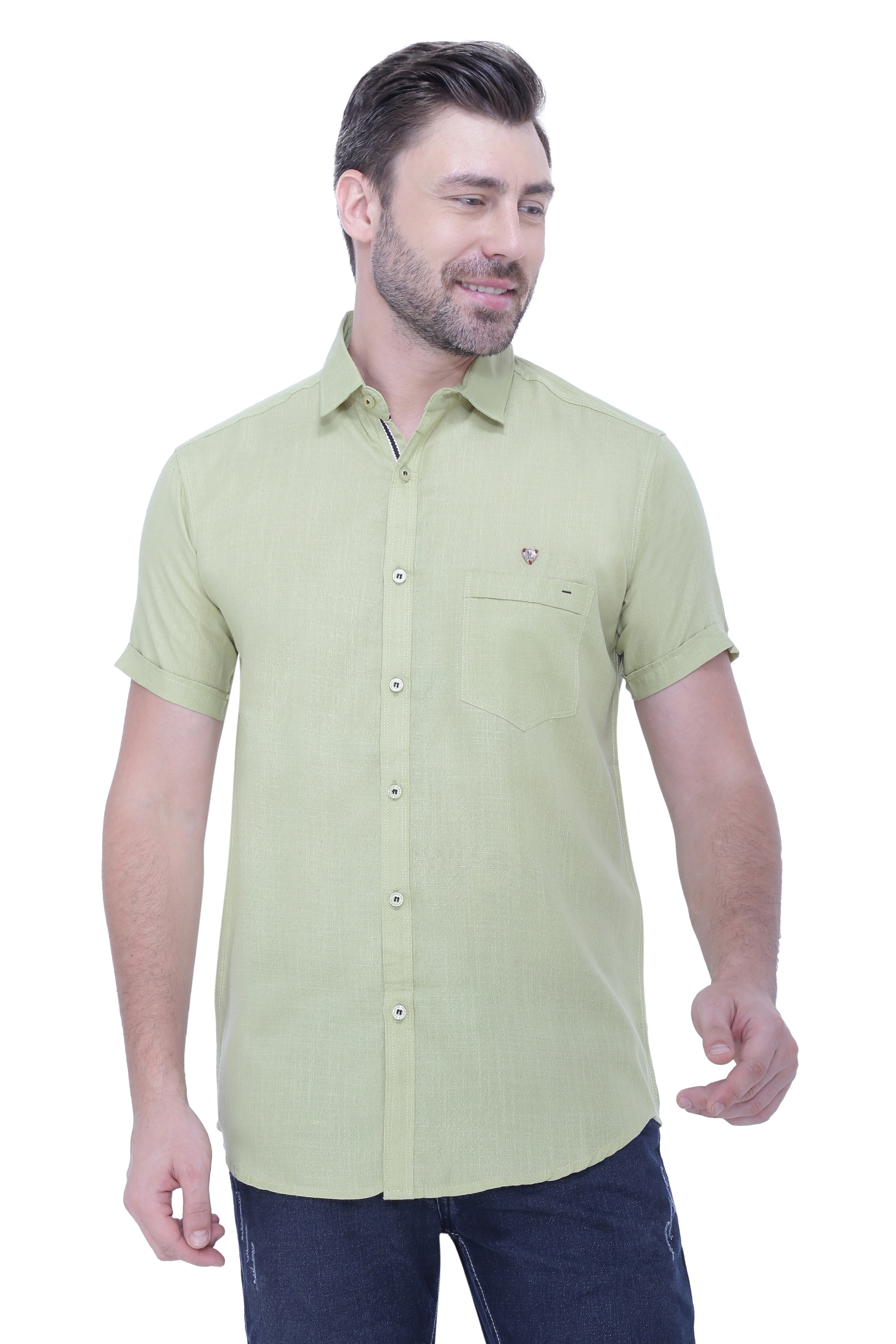 Kuons Avenue | Kuons Avenue Men's Linen Blend Half Sleeves Casual Shirt-KACLHS1243