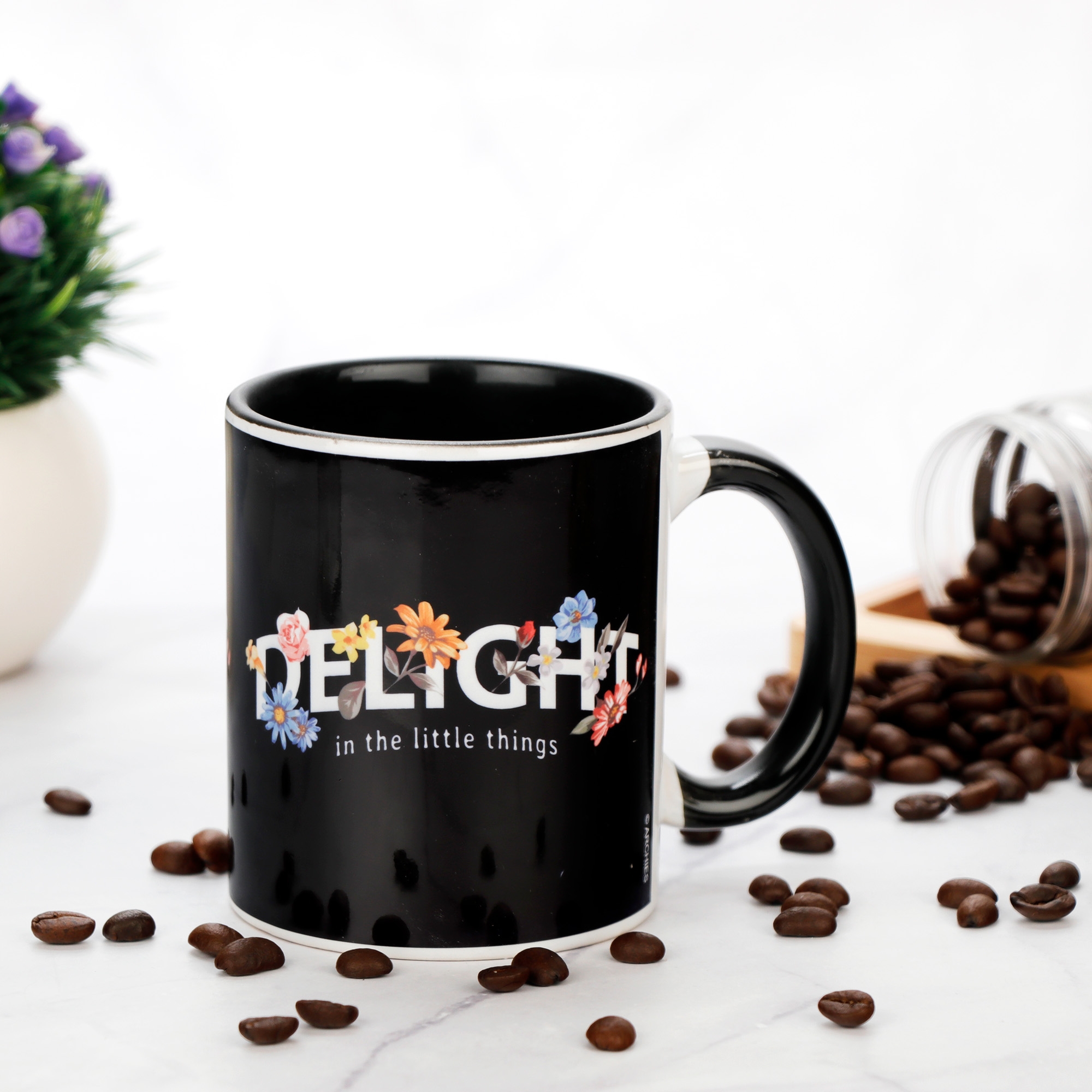 Archies | Archies KEEPSAKE MUG - DELIGHT IN LITTLE THINGS Mug Coffee Cup White Printed Ceramic Gift  (12 x 11 x 9) (350 ml)