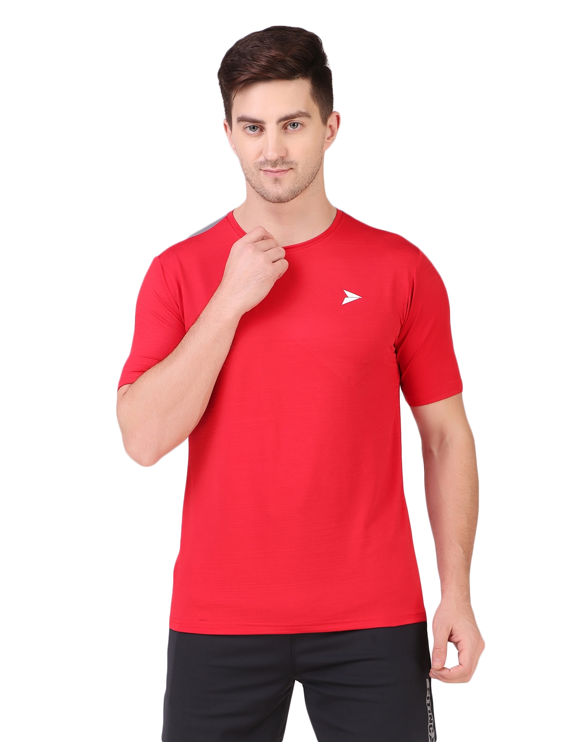 Fitinc Men's Round Neck Slimfit Gym & Active Sports Red T-Shirt