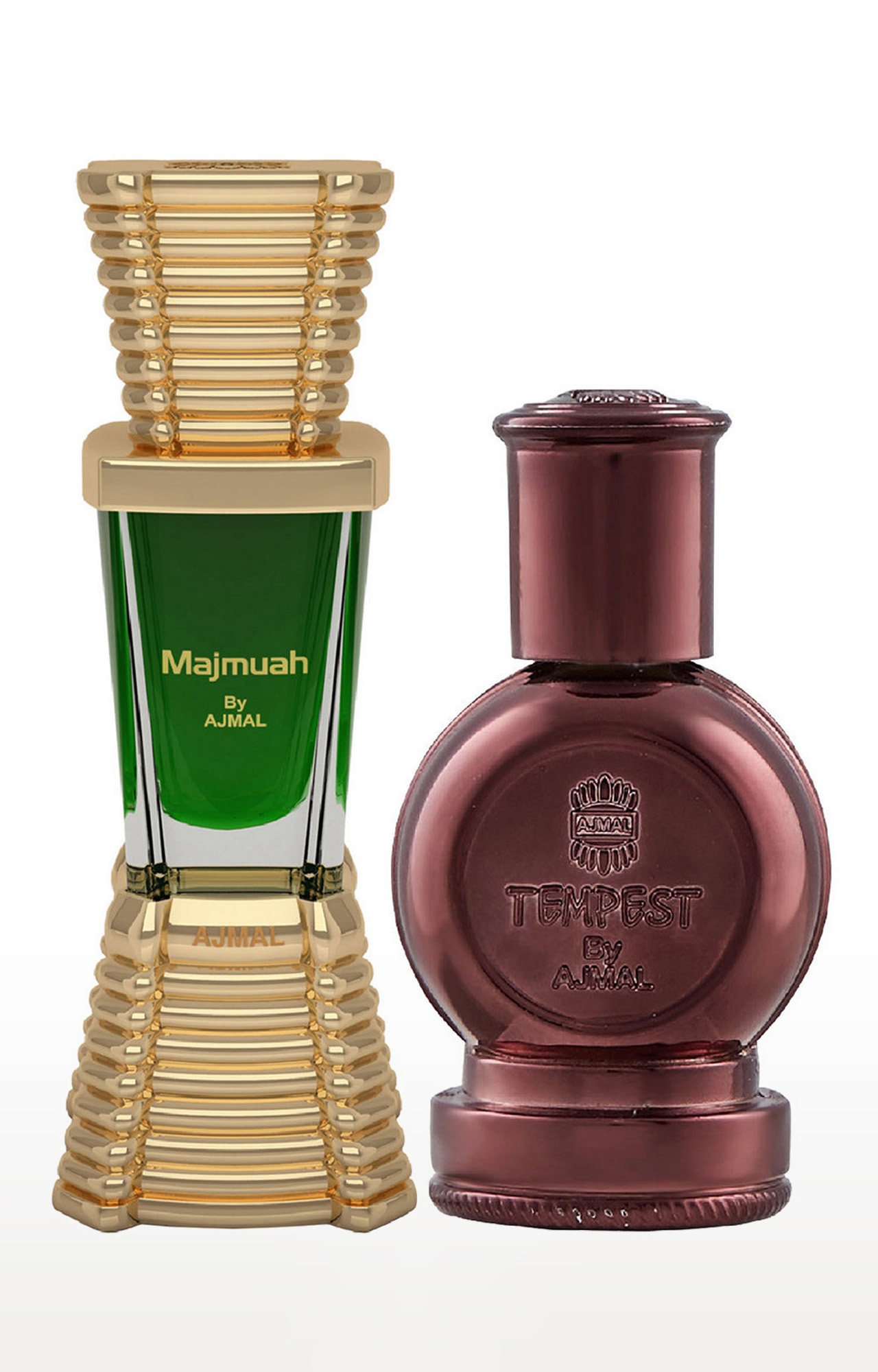 Ajmal Majmua Concentrated Perfume Oil Oriental Alcohol-free Attar 10ml for Unisex and Tempest Concentrated Perfume Oil Alcohol-free Attar 12ml for Unisex