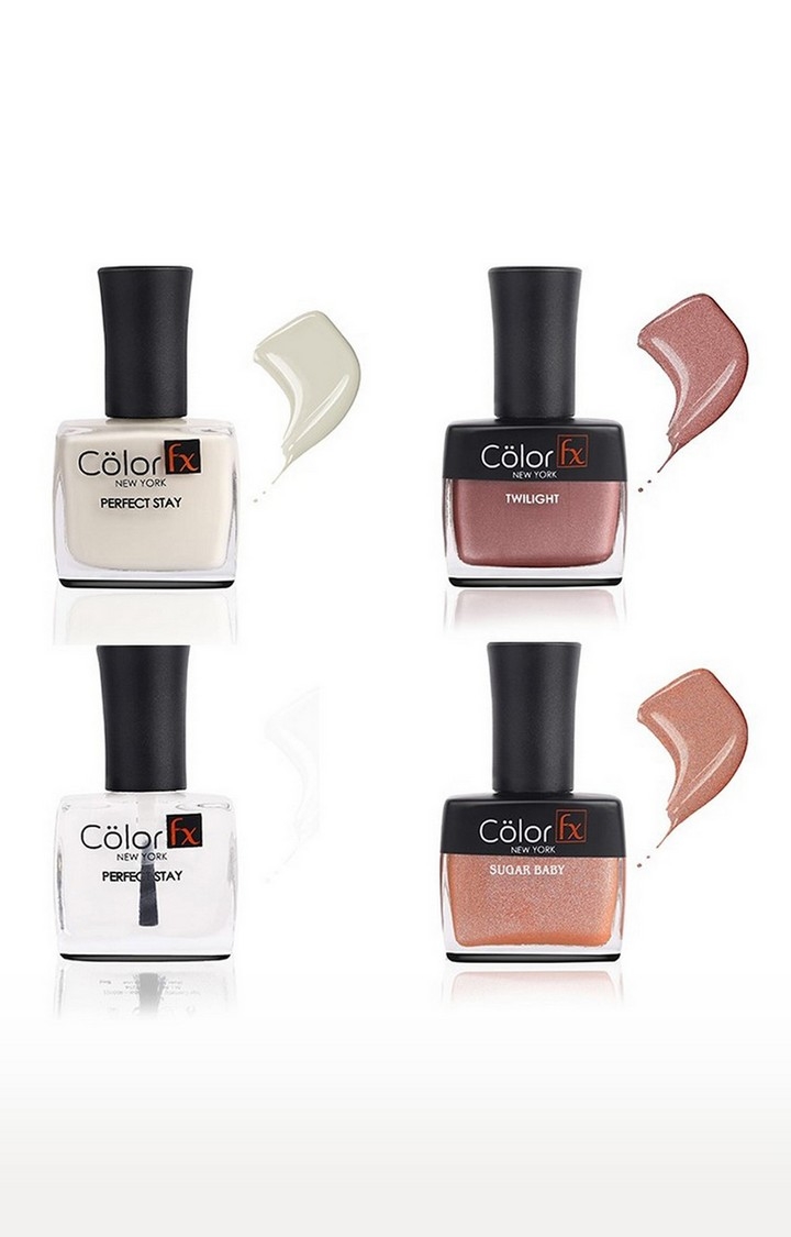 Color Fx | Color Fx Premium Non-Toxic Nail Polish, Manicure Mania Combo, Set of 4
