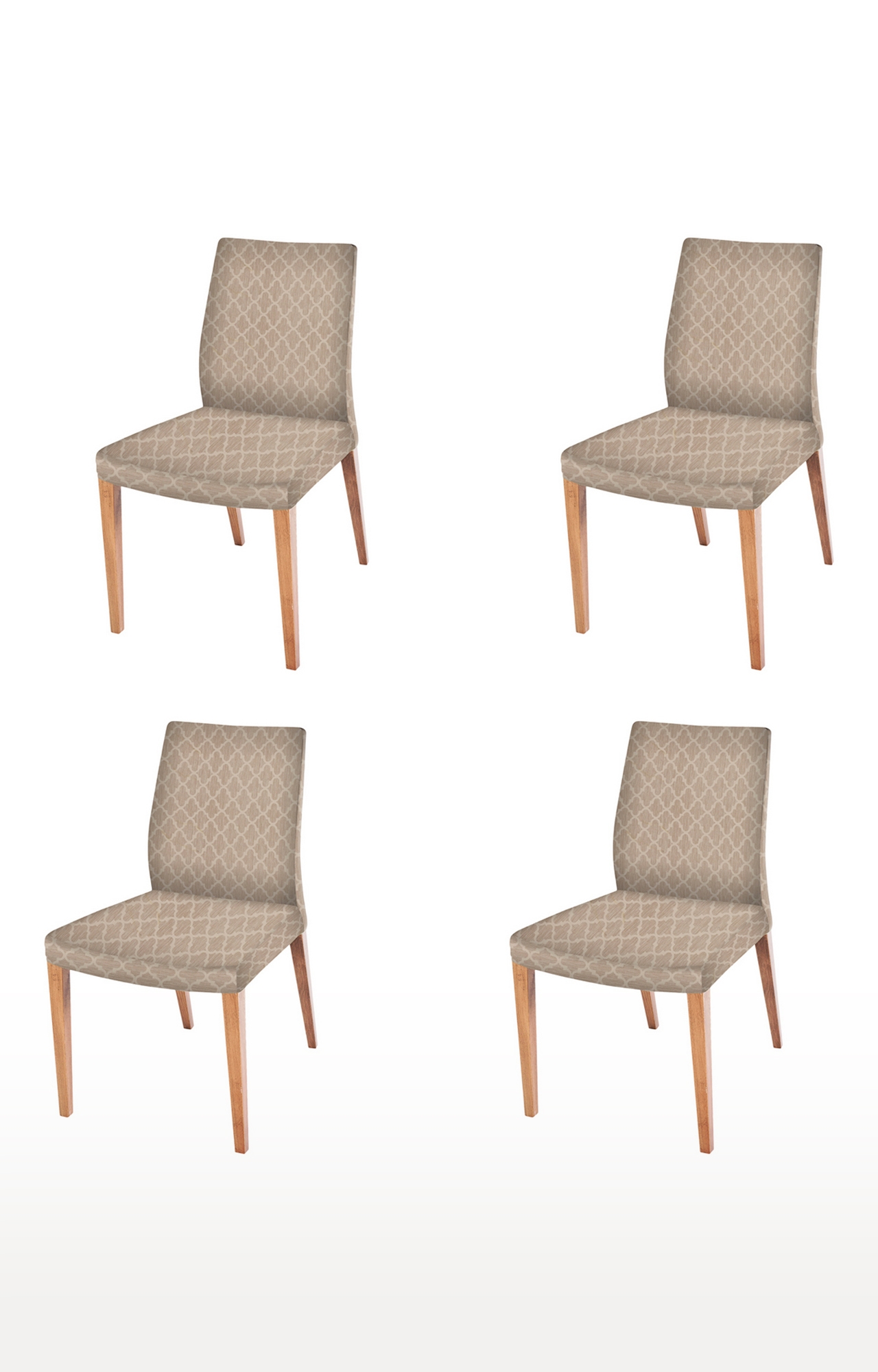 COOQS | Beige Chair Cover (Pack of 4)