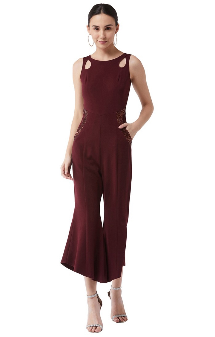 MISS CHASE | Red Solid Jumpsuit