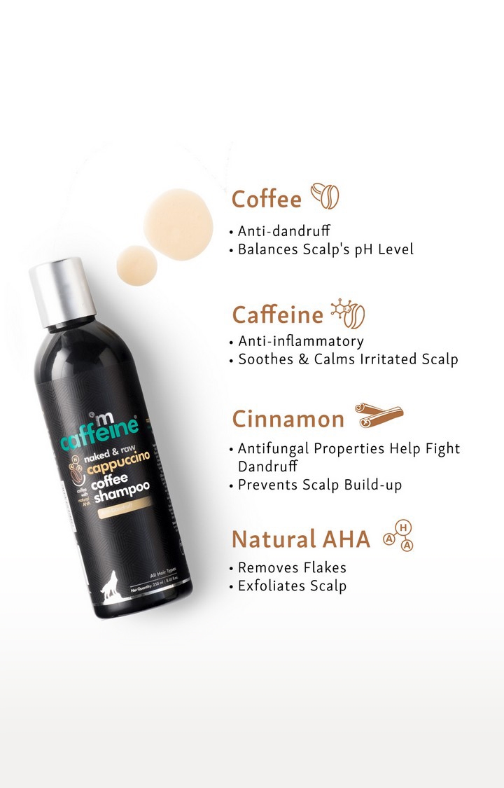 mCaffeine Naked & Raw Cappuccino Coffee Shampoo (250 ml)