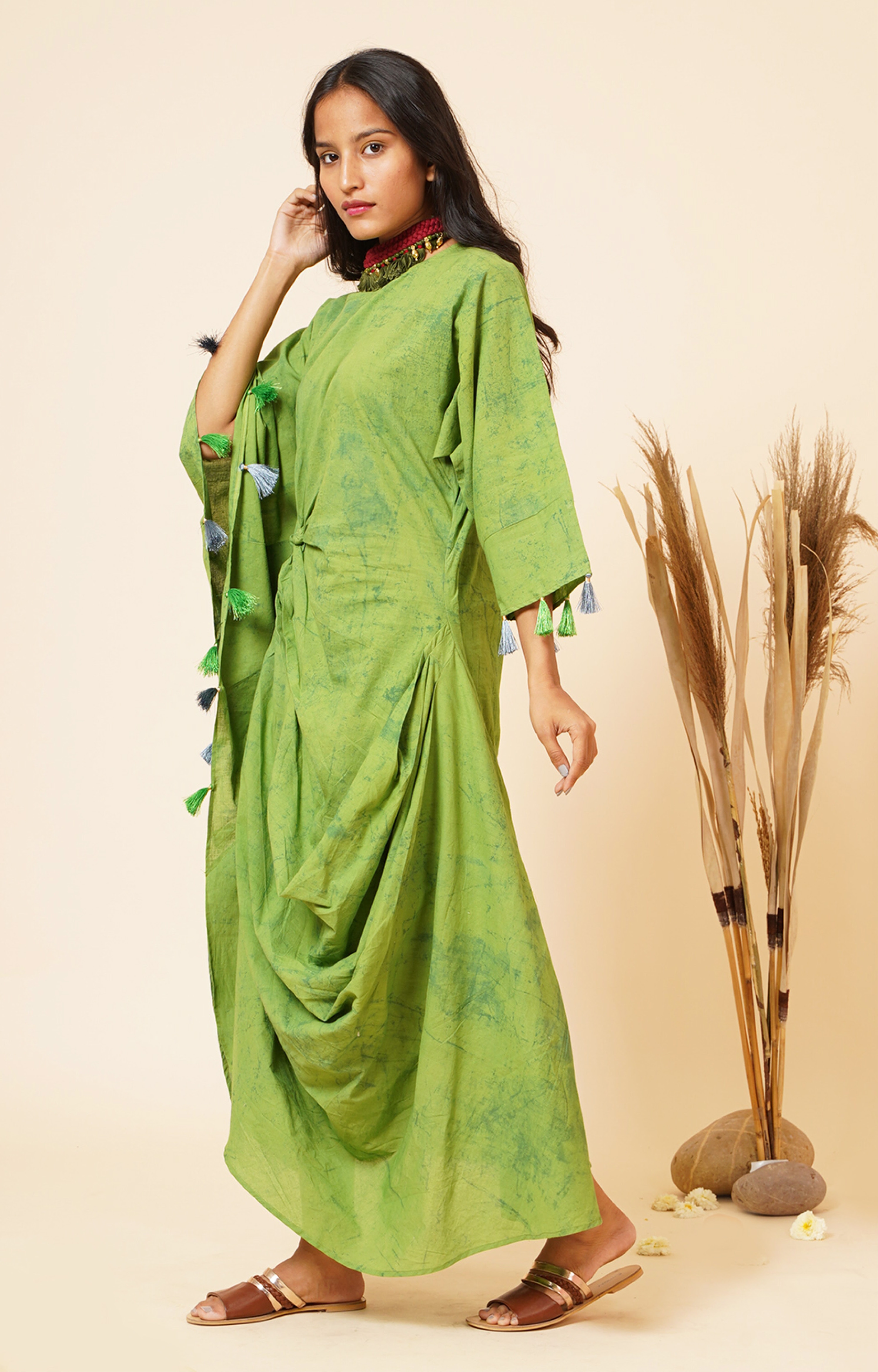 Miar Designs | Aarna Kaftan Dress - Green
