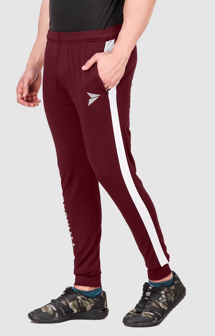 Fitinc | Fitinc Men’s Maroon Sports Jogger with Zip Pockets 2