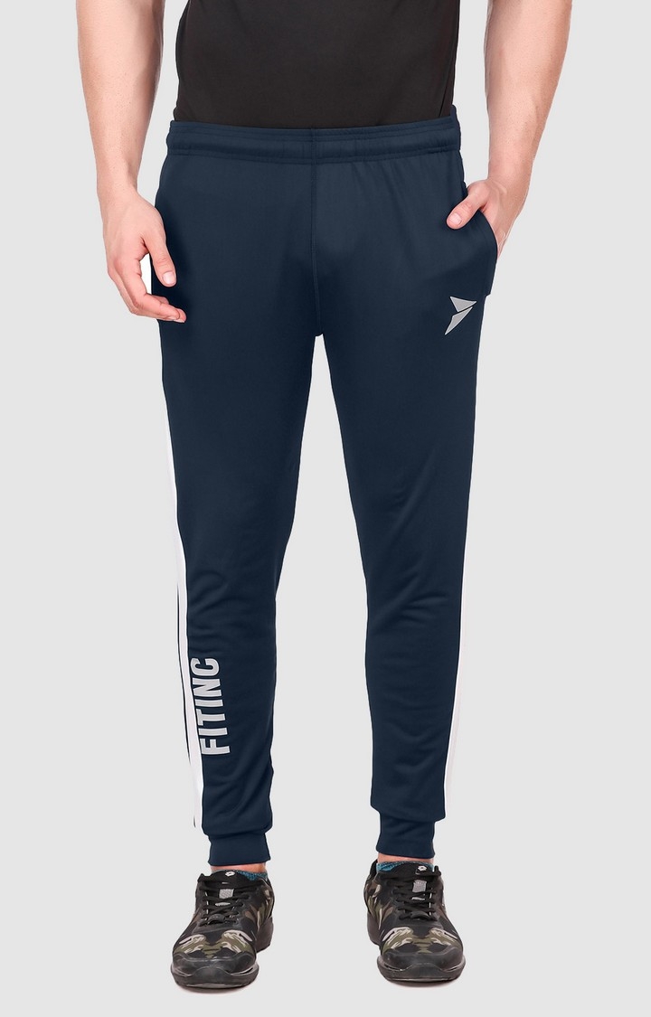Fitinc Men’s Navy Blue Sports Jogger with Zip Pockets
