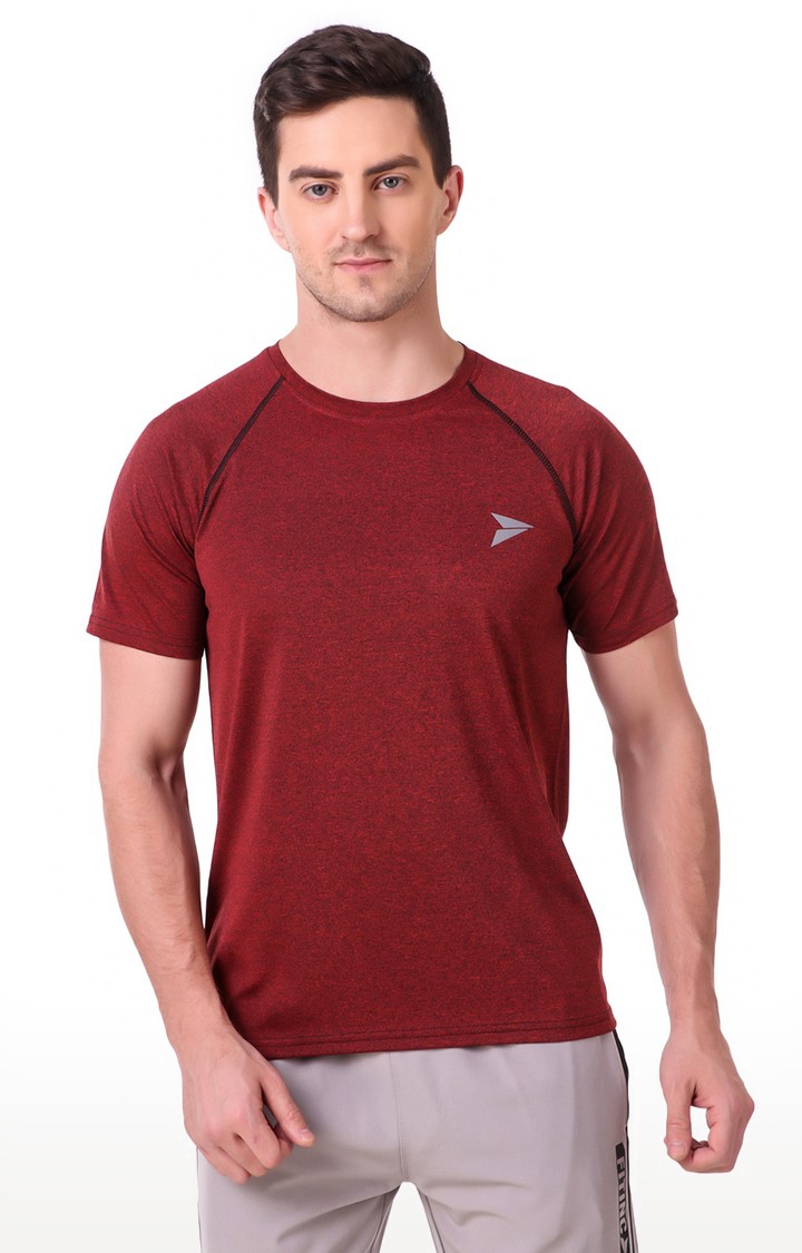 Fitinc | Fitinc Rust Red Sports & Casual Wear T-shirt