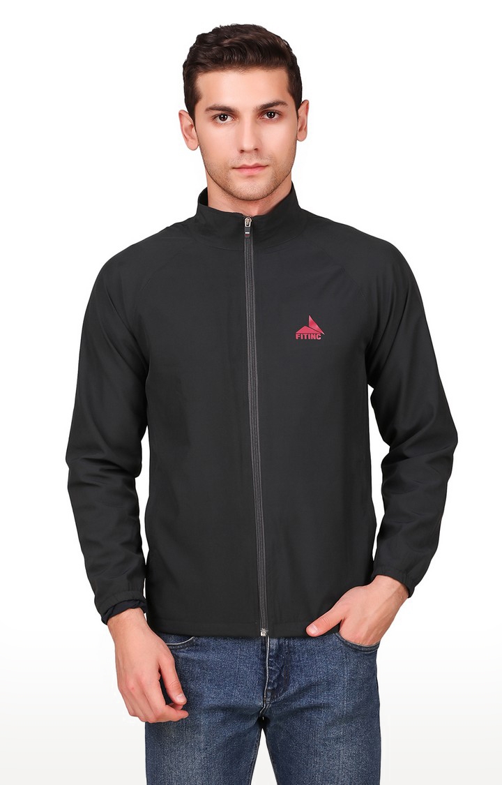 Fitinc | Fitinc Grey N S Jacket for Men with Two Zipper Pockets