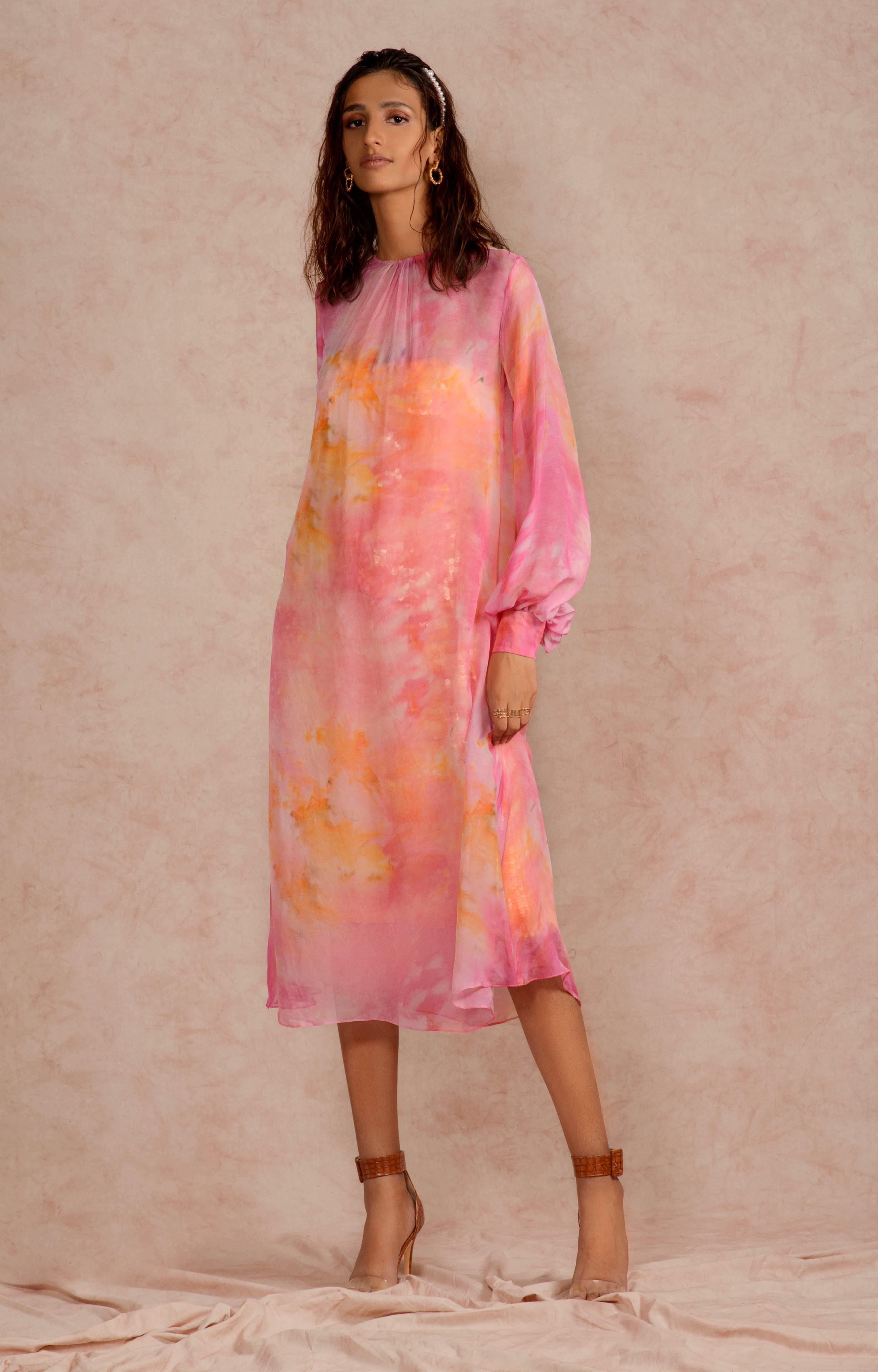 Mannat Gupta | Sheer Midi Dress In Print